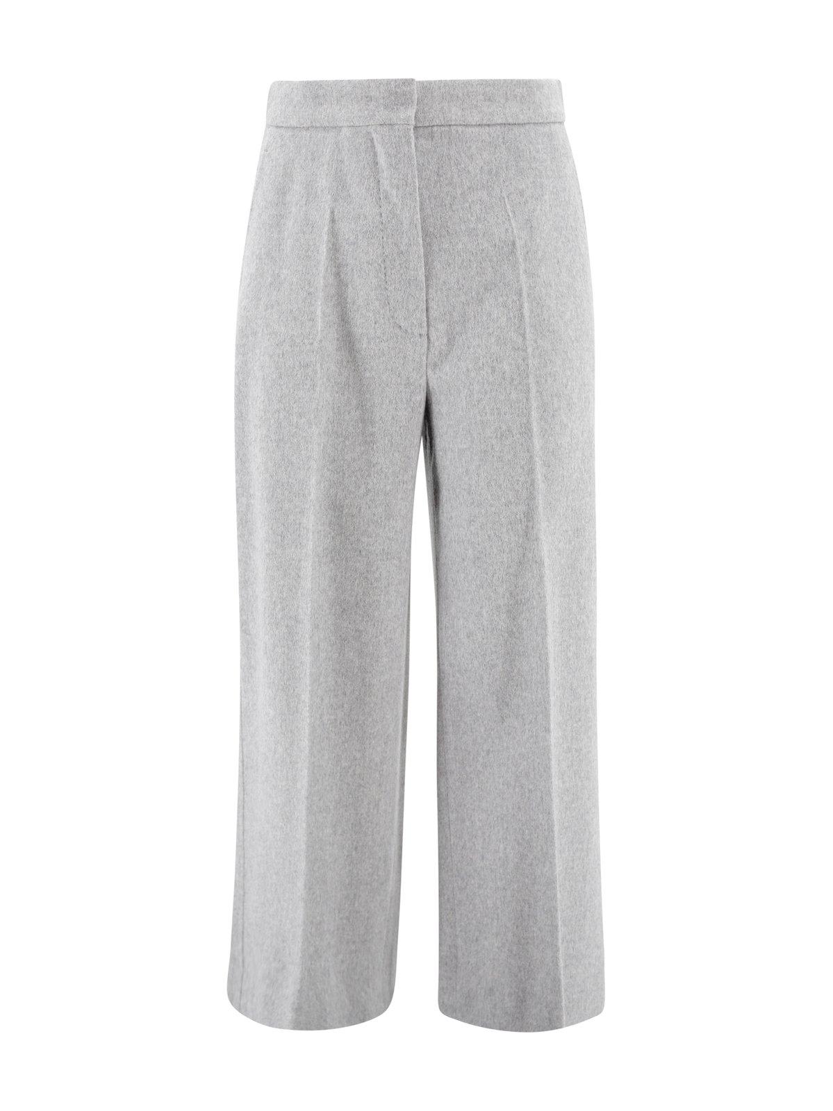 Shop Max Mara High Waist Wide Leg Trousers In Grey