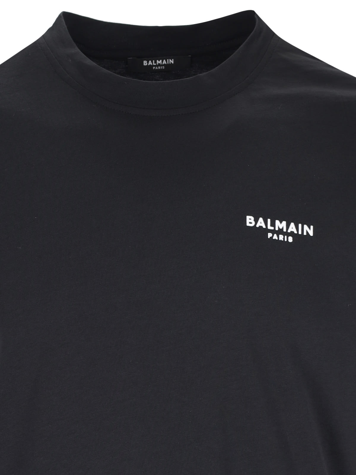 Shop Balmain Flocked T-shirt In Black