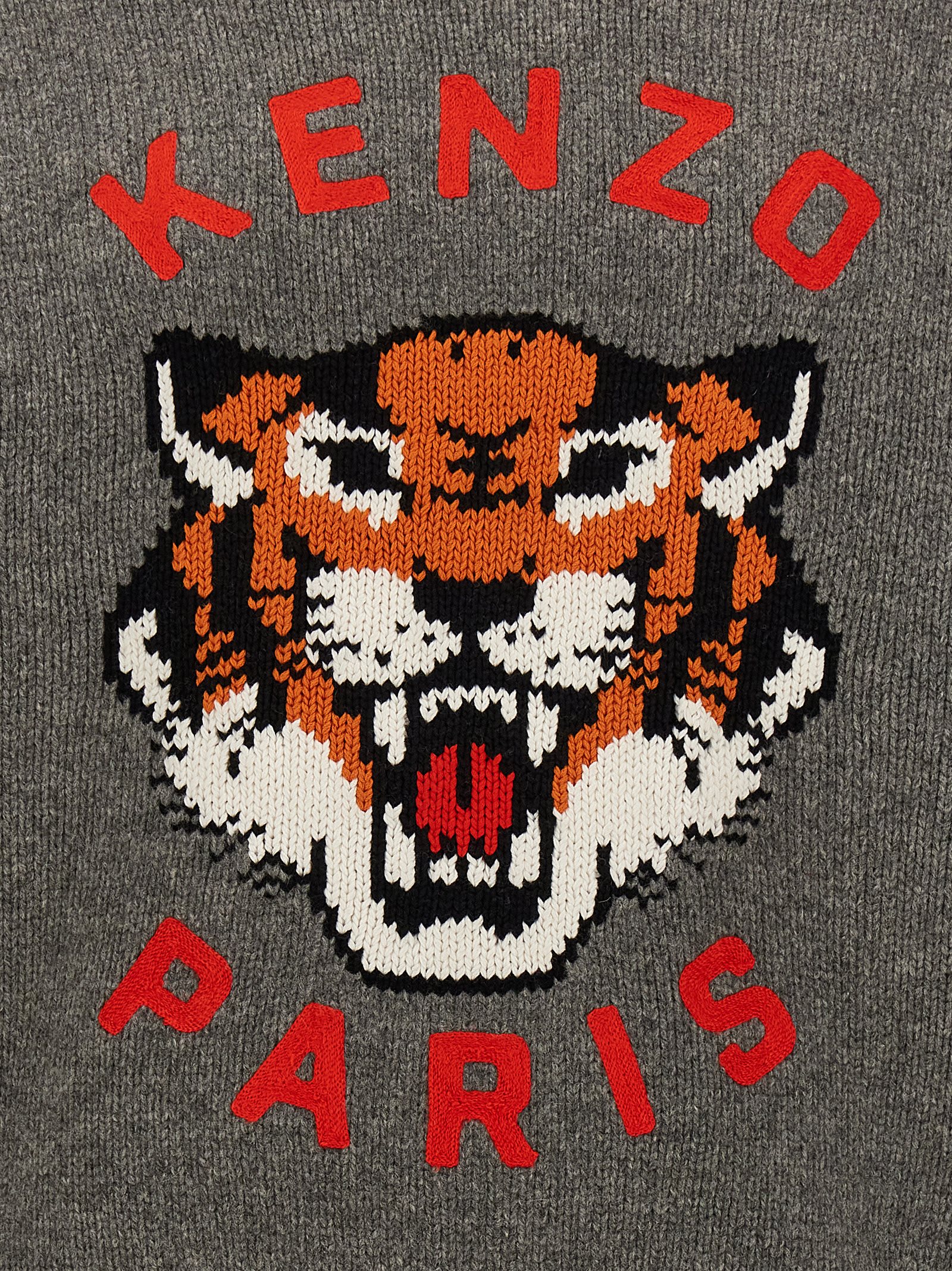 Shop Kenzo Lucky Tiger Sweater In Gray