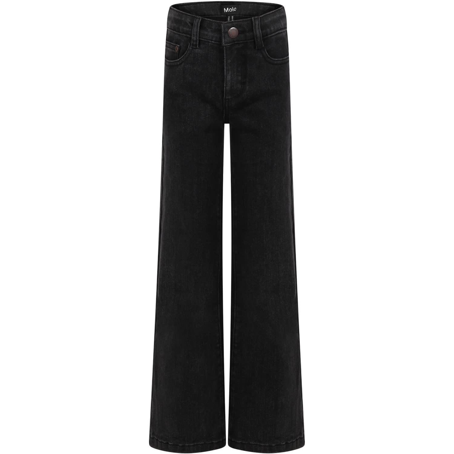 Molo Kids' Black Jeans For Girl With Logo