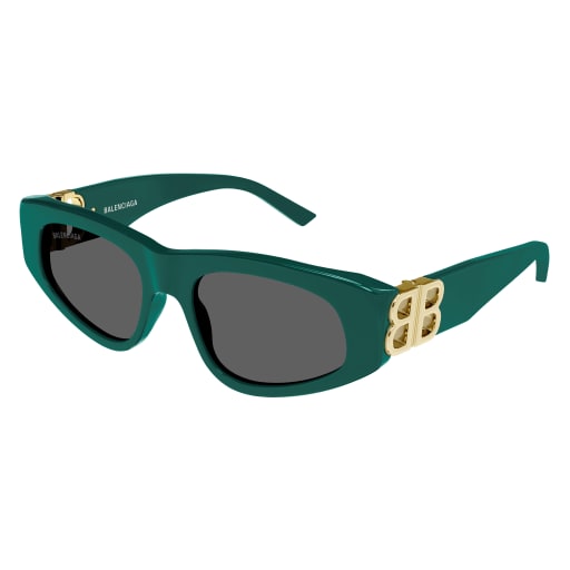 Shop Balenciaga Bb0095s Sunglasses In Green Gold Grey