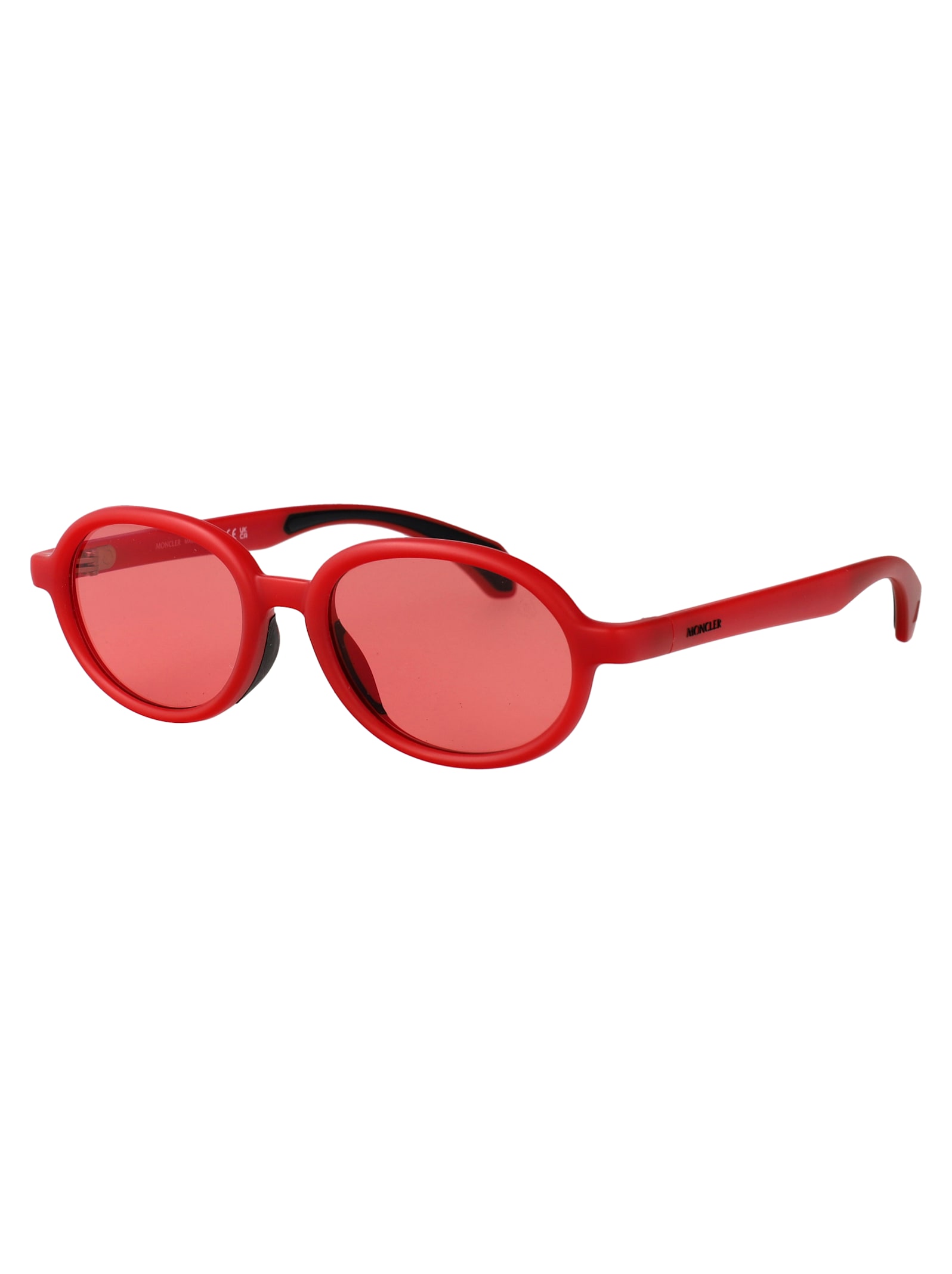 Moncler Caprice Round-frame Sunglasses In Red