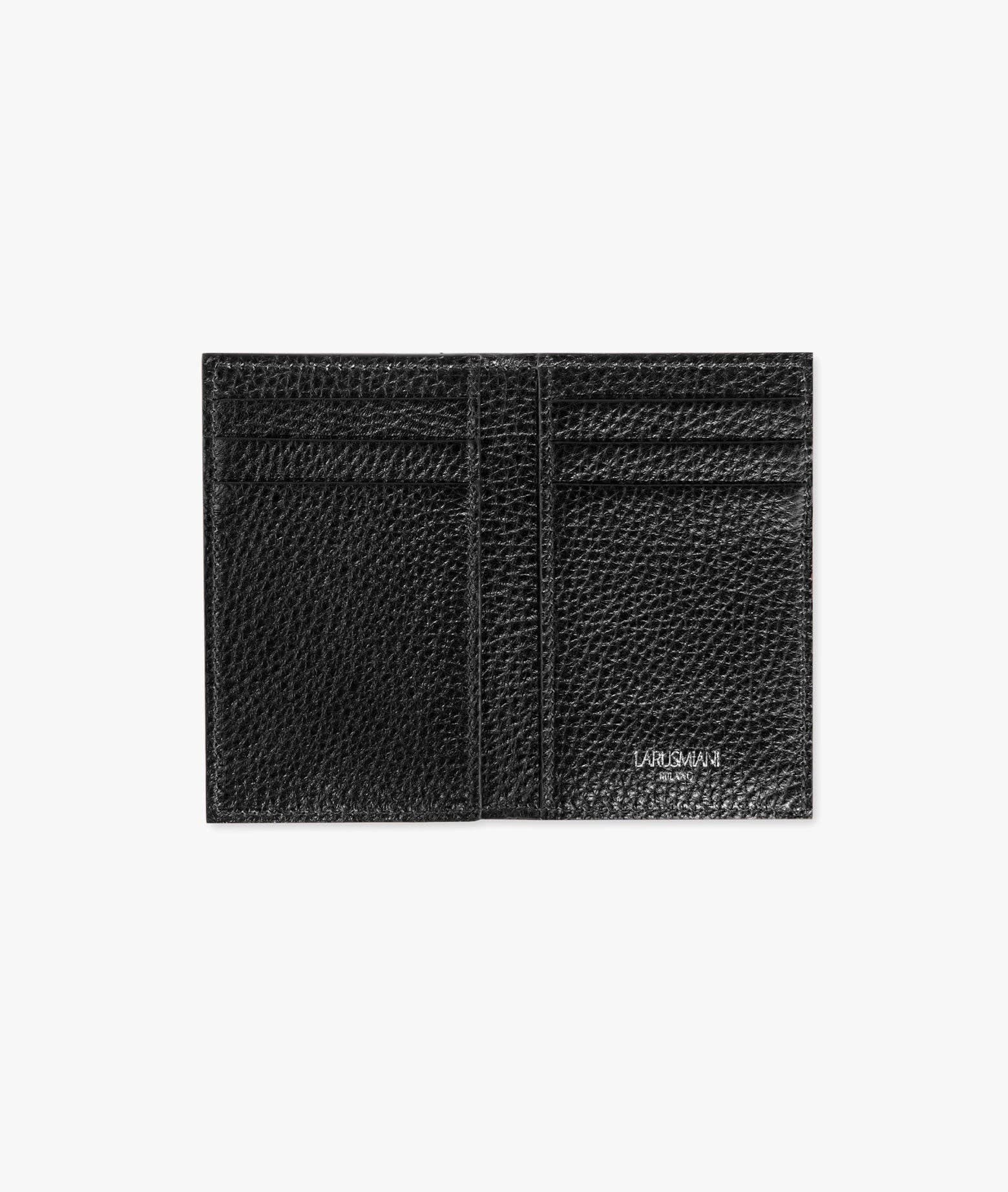 Larusmiani Vertical Card Holder St.moritz Wallet In Black