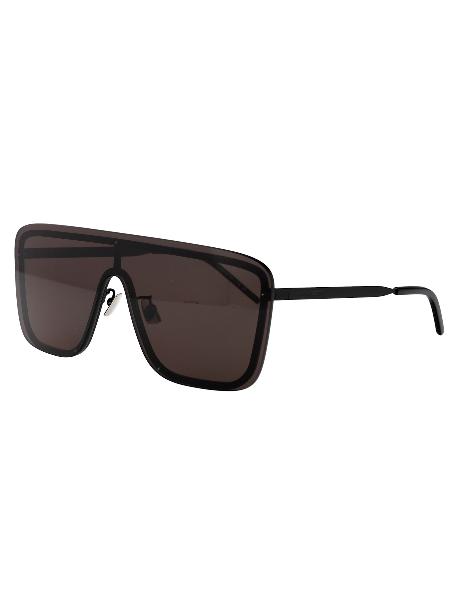 Saint Laurent Sl 364 Mask Sunglasses In Brown