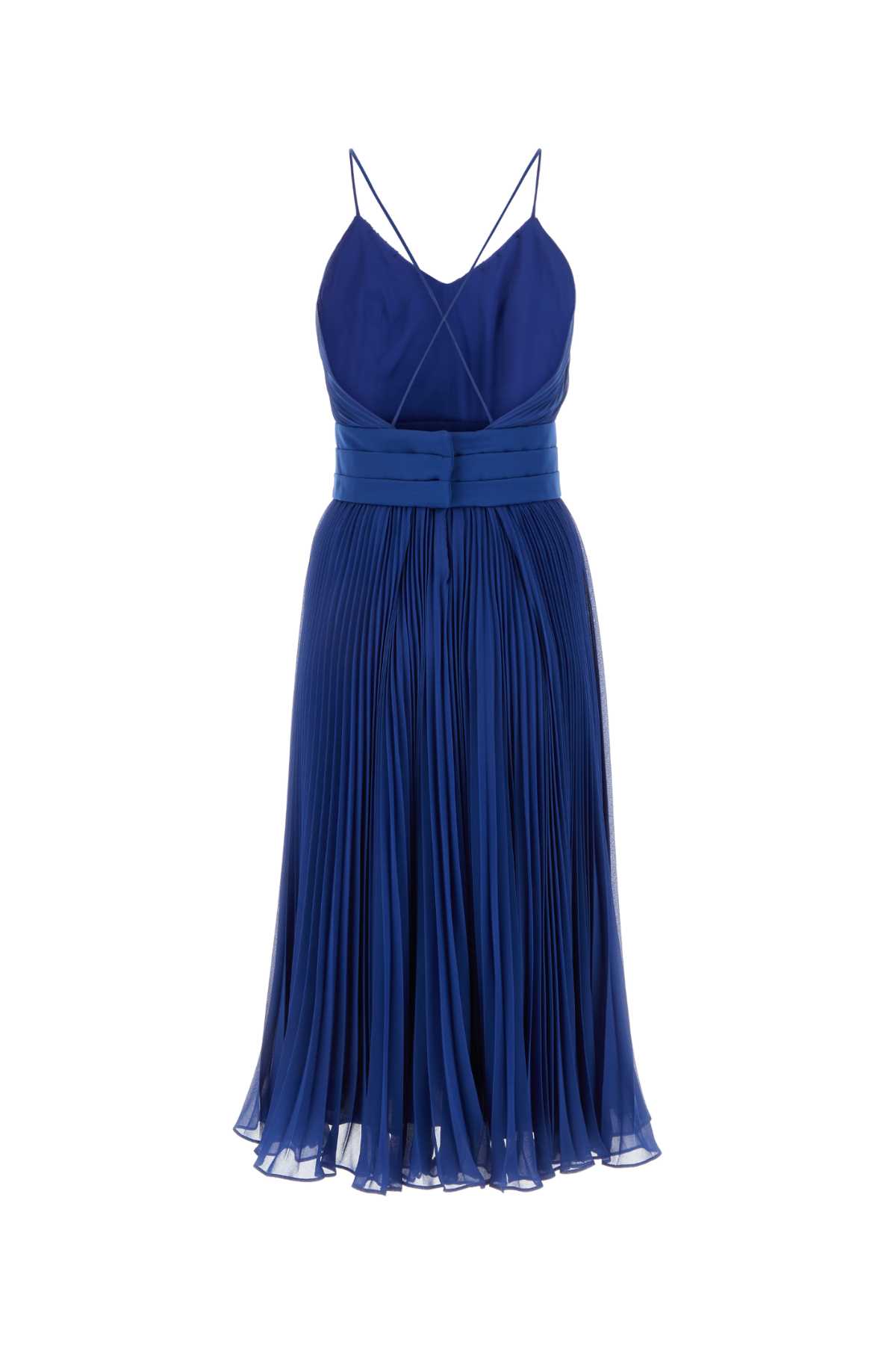 Shop Max Mara Blue Crepe Clarino Dress In 050