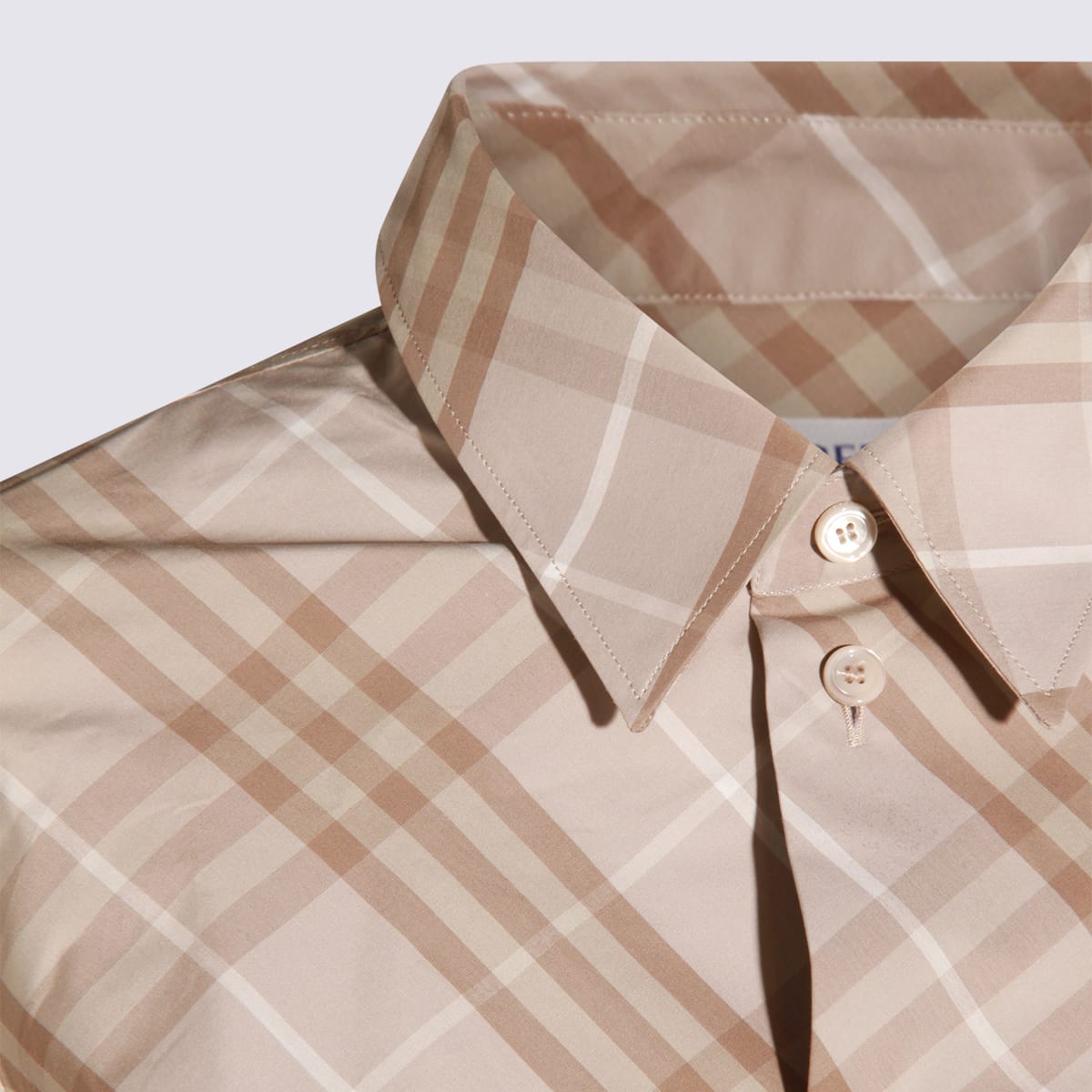Burberry Shirts Stone Grey Ip Check In Neutral