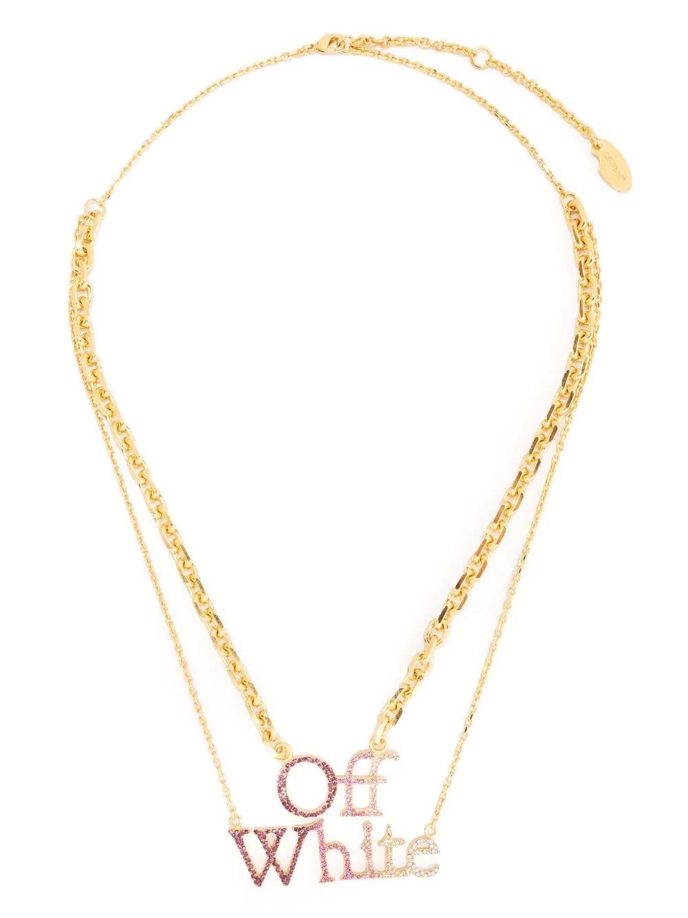OFF-WHITE PAVÉ NECKLACE WITH LOGO