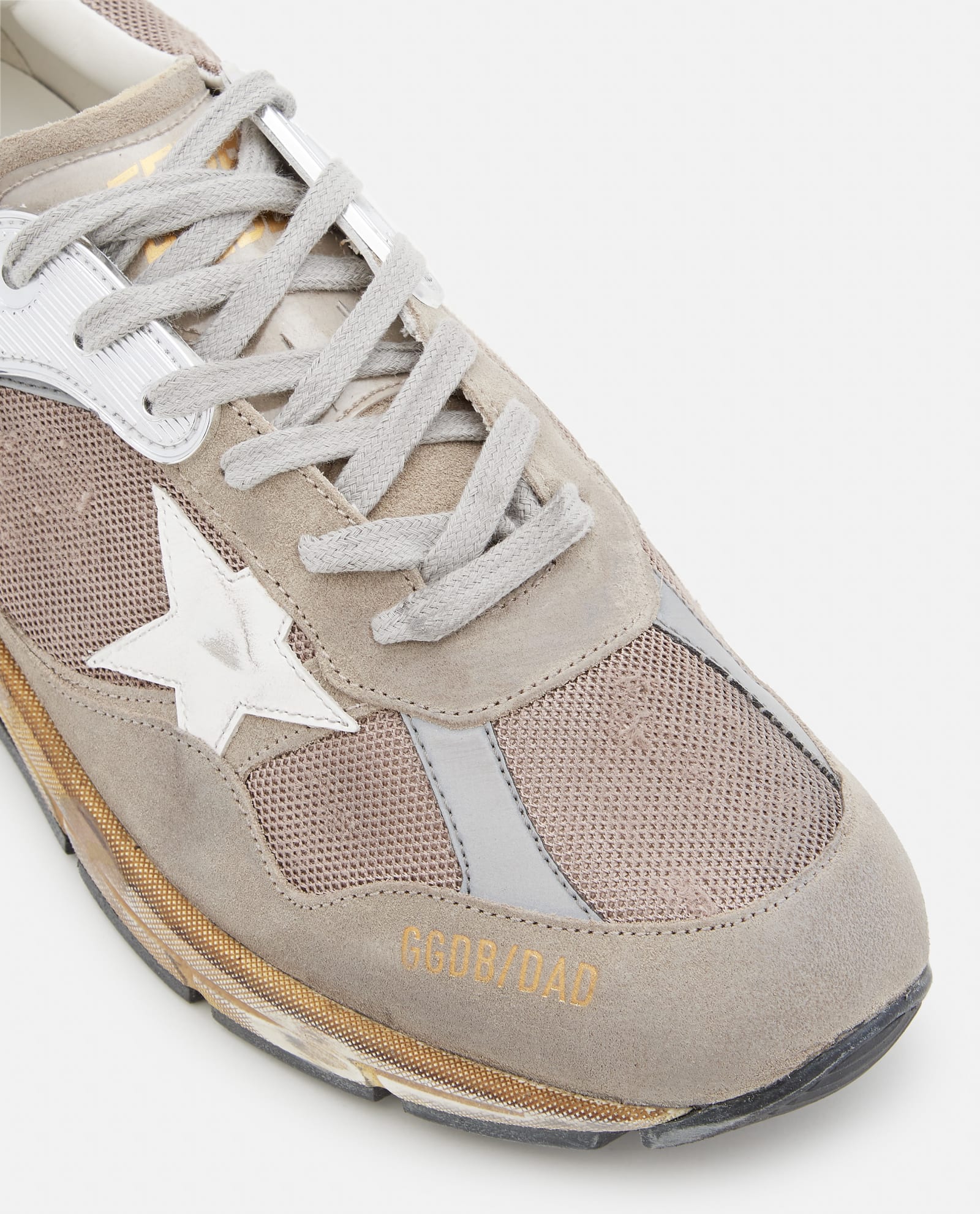 Shop Golden Goose Running Dad Sneakers In Beige