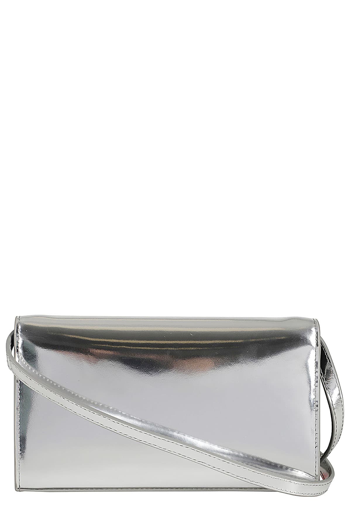 Shop Diesel 1dr Wallet Strap In Silver