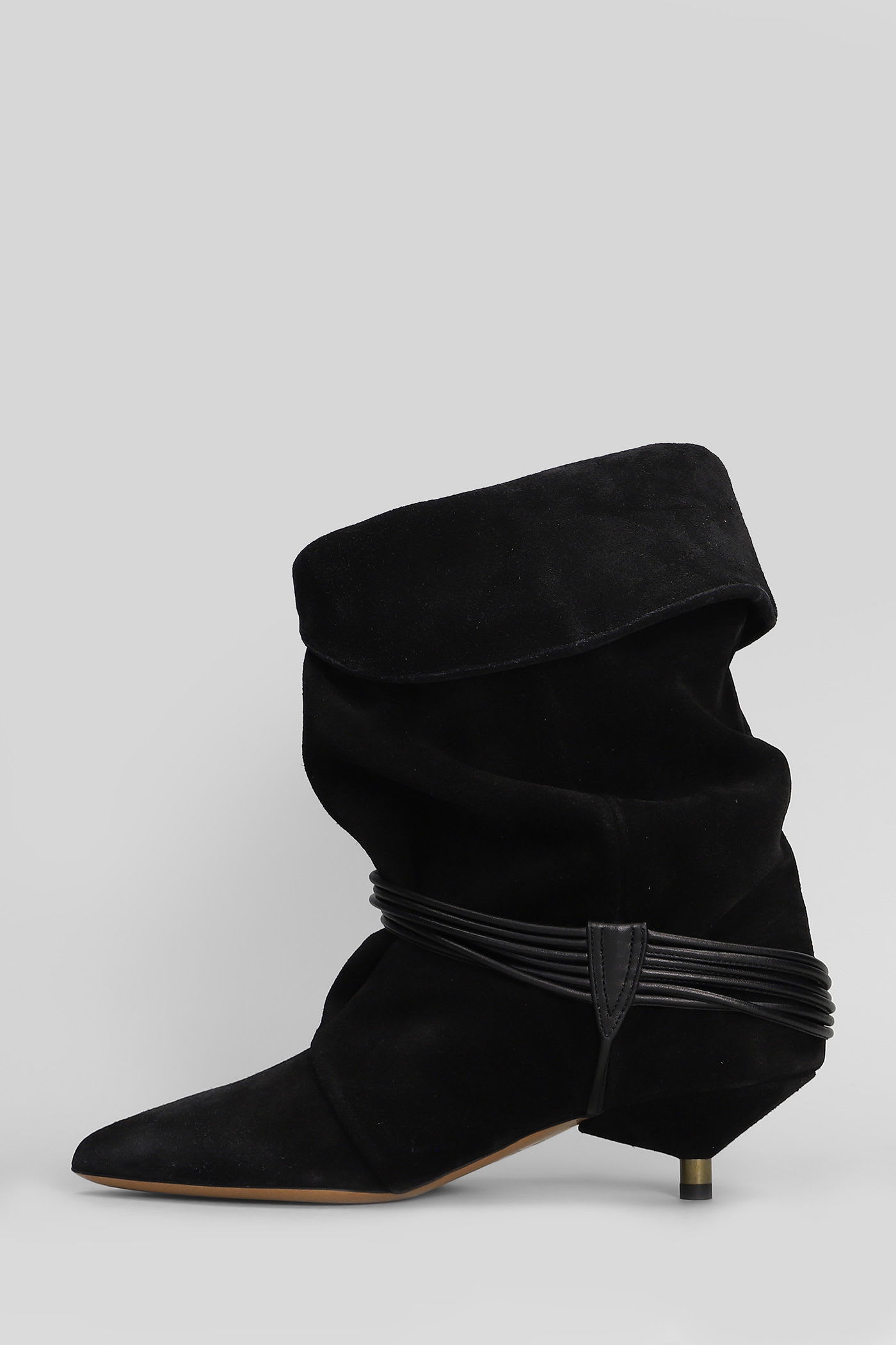 Isabel Marant Edrika Low Heels Ankle Boots In Black Suede In Black