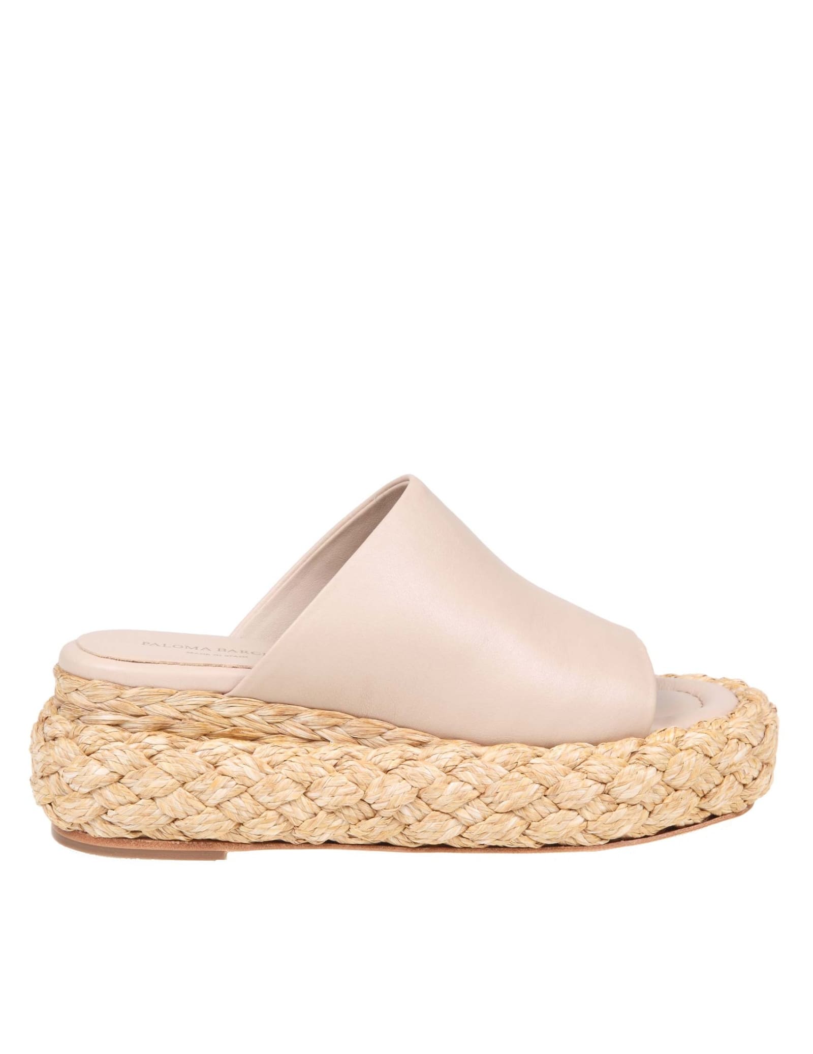 Paloma BarcelÃ³ Ria Paloma BarcelÃ² Platform Sandals In Raffia And Leather In Neutral | ModeSens