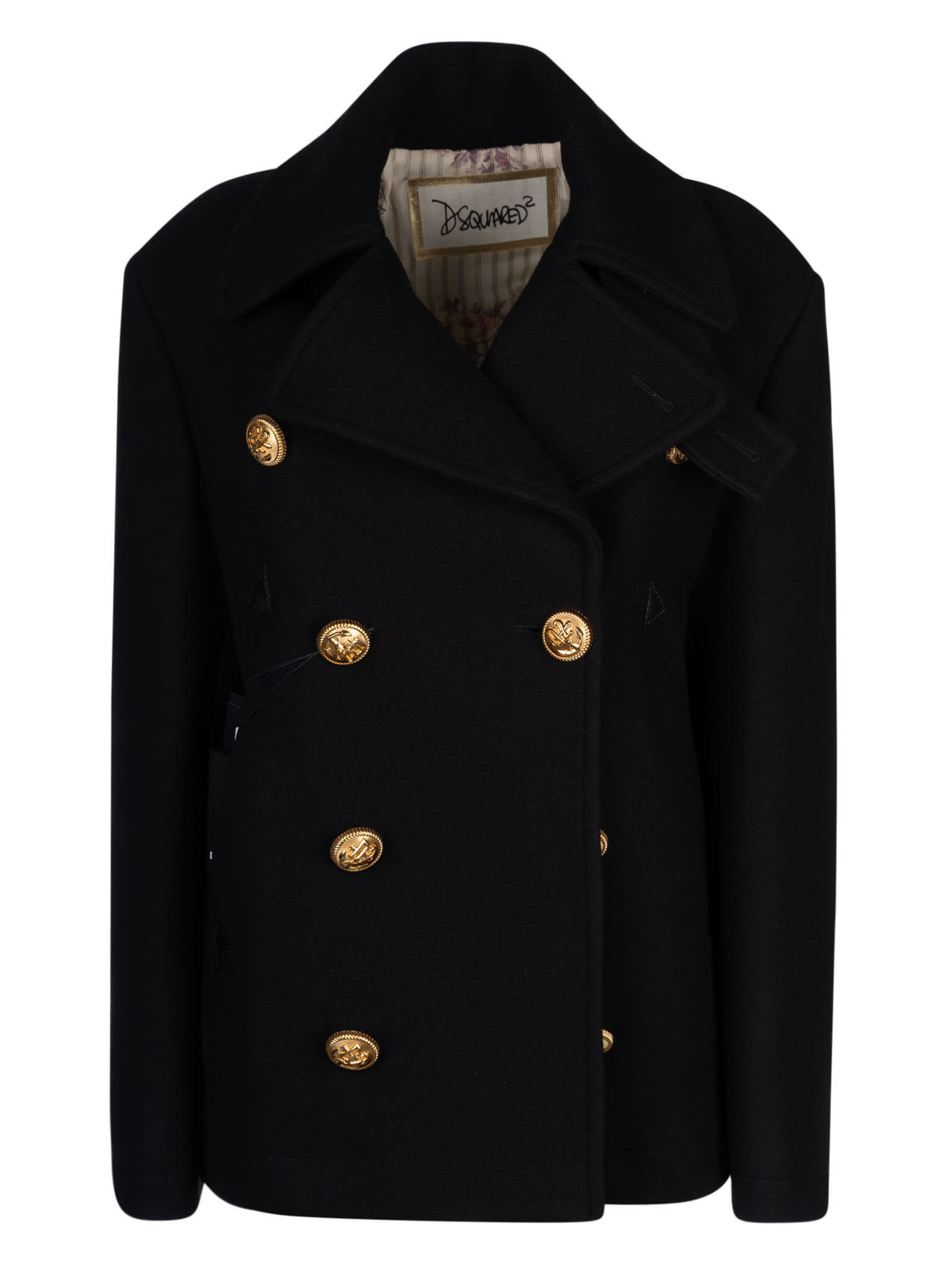 Shop Dsquared2 Large Button Peacoat In C