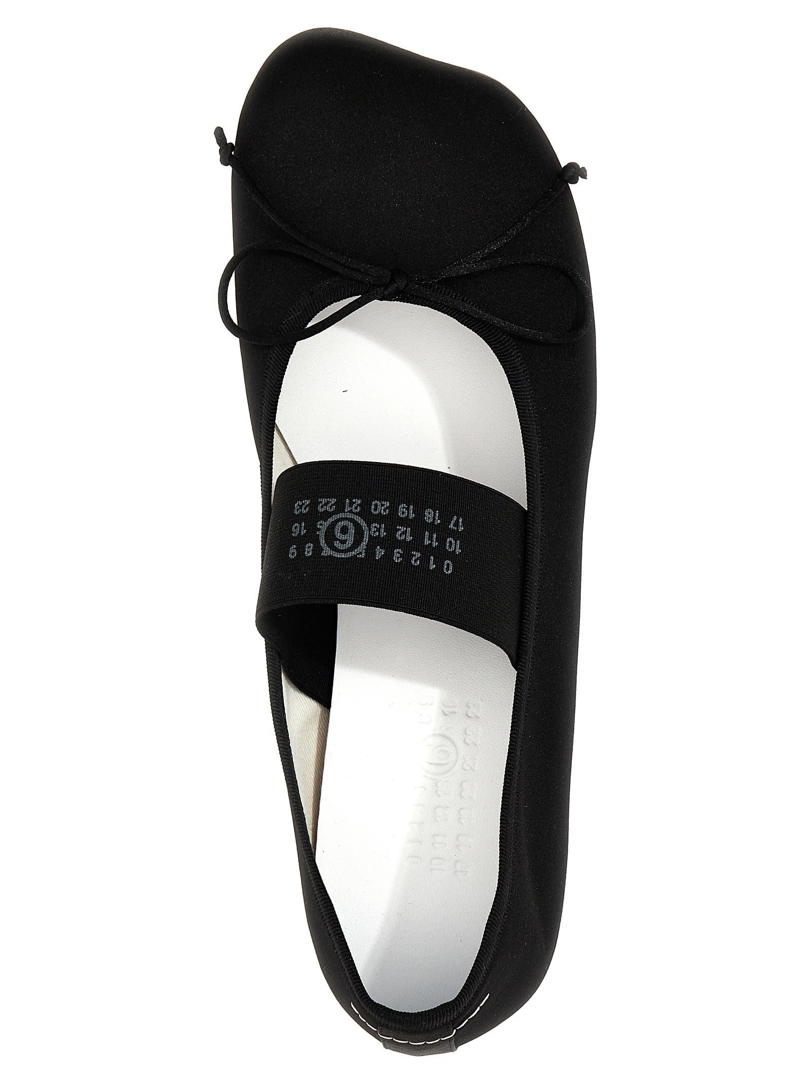 Shop Mm6 Maison Margiela Anatomic Ballet Flats In Black