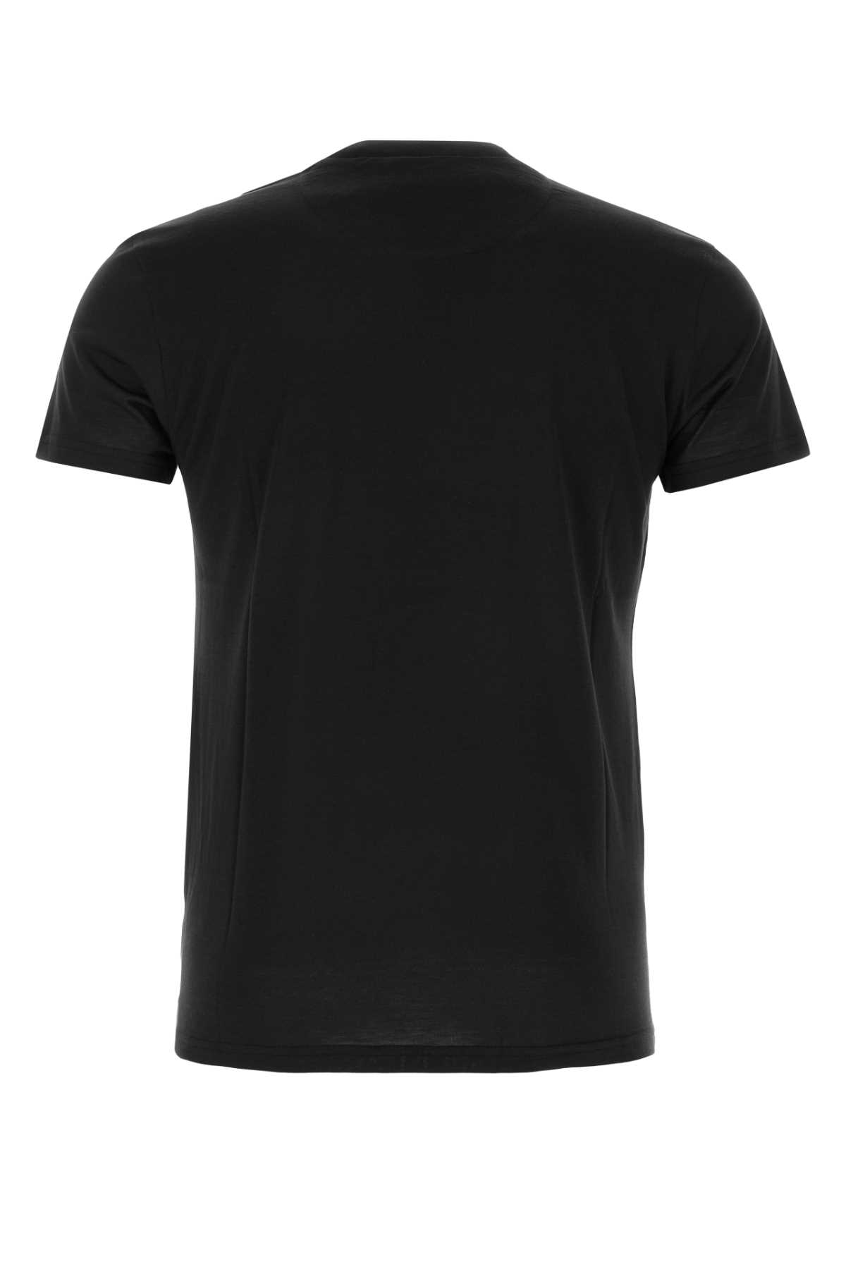 Pt01 Black Silk Blend T-shirt In Nero