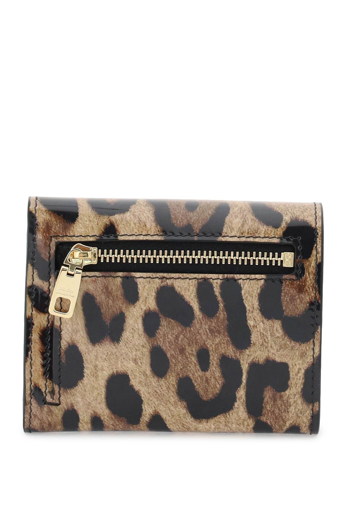 Dolce & Gabbana Logo Plaque Snap Button Wallet In Beige