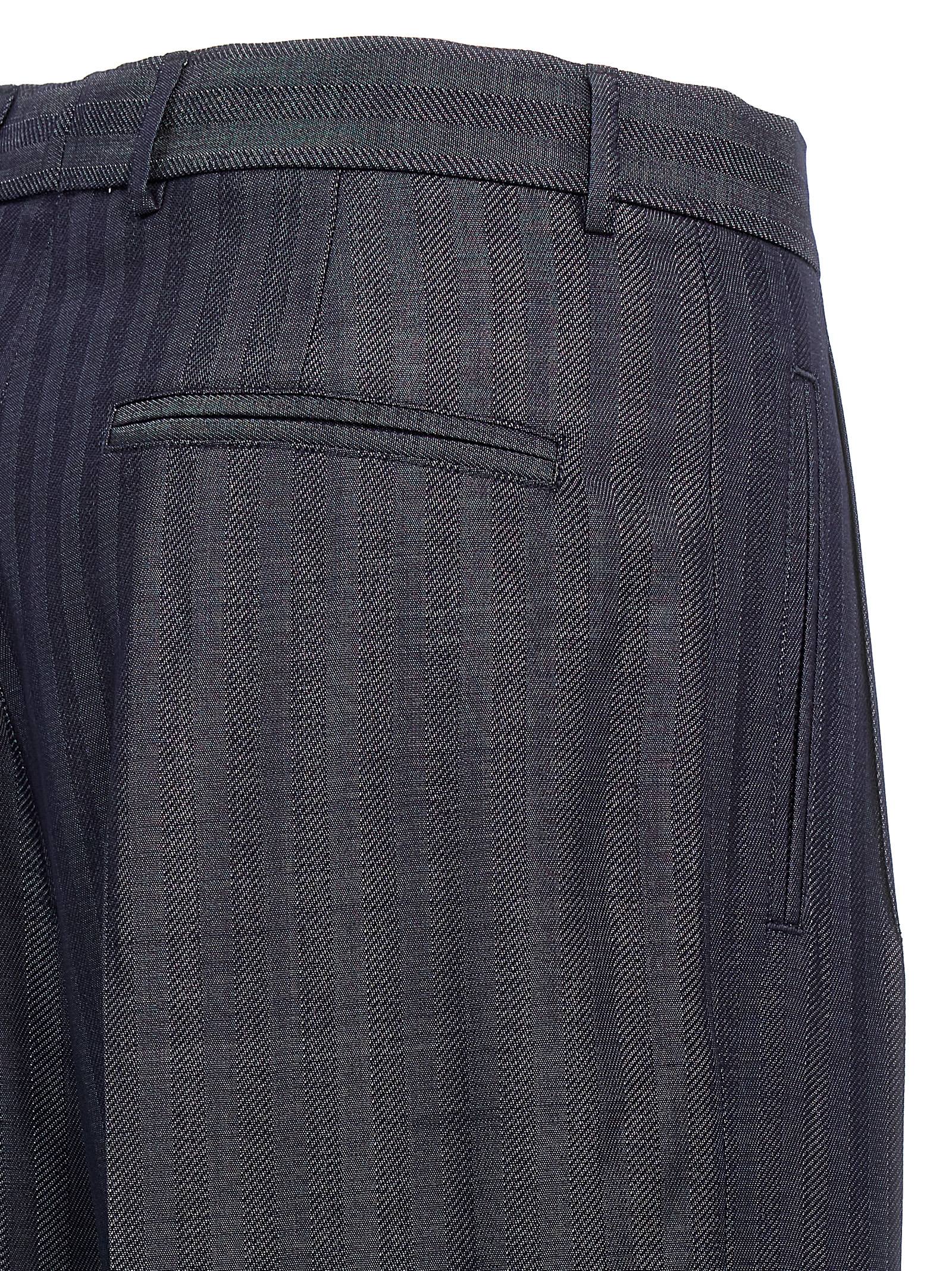 Shop Etro Striped Tailored Trousers In Blue