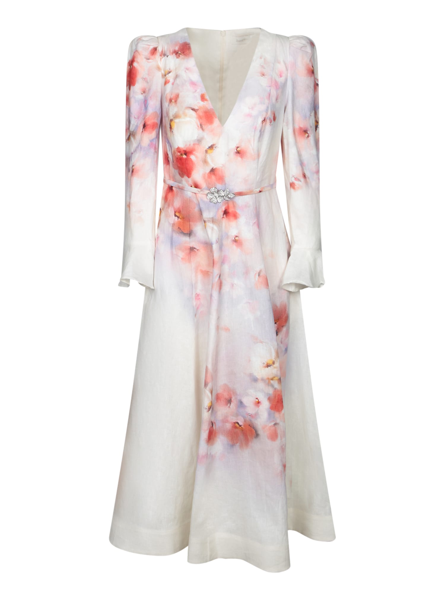 Zimmermann Crush Midi Floral Multicolor Dress