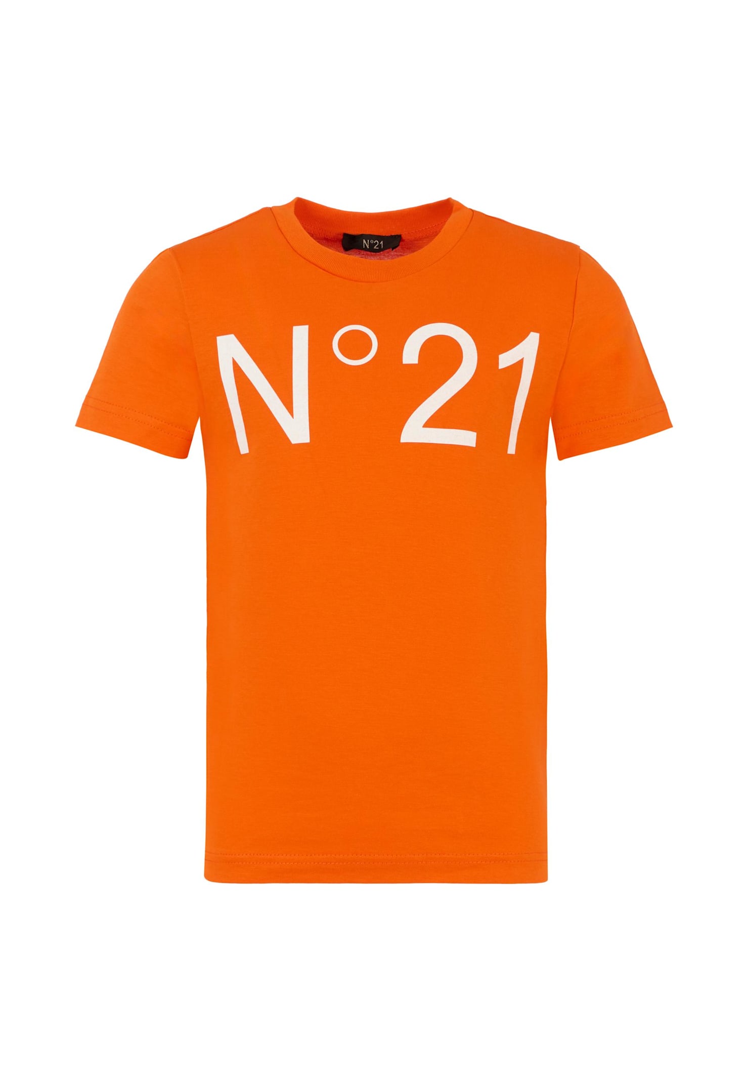 N°21 Orange T-shirt For Kids With Logo