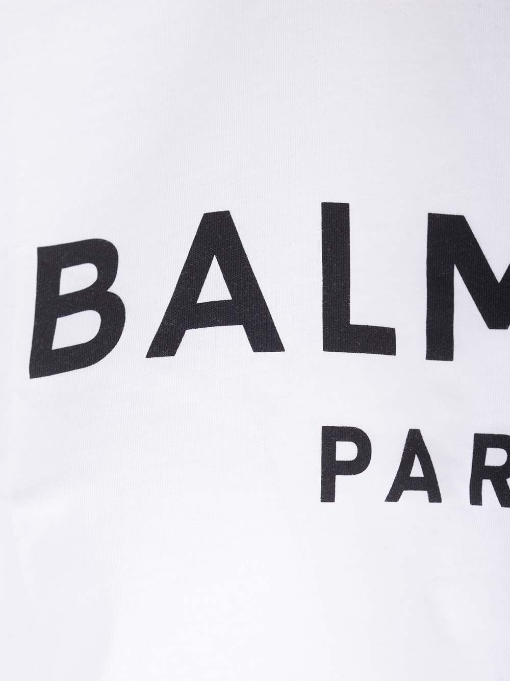 Balmain T-shirt With  Paris Print In White