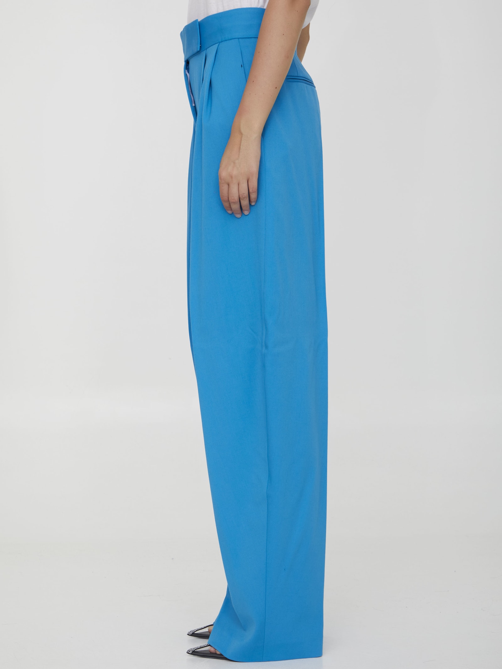 Shop Attico Gary Pants In Turquoise