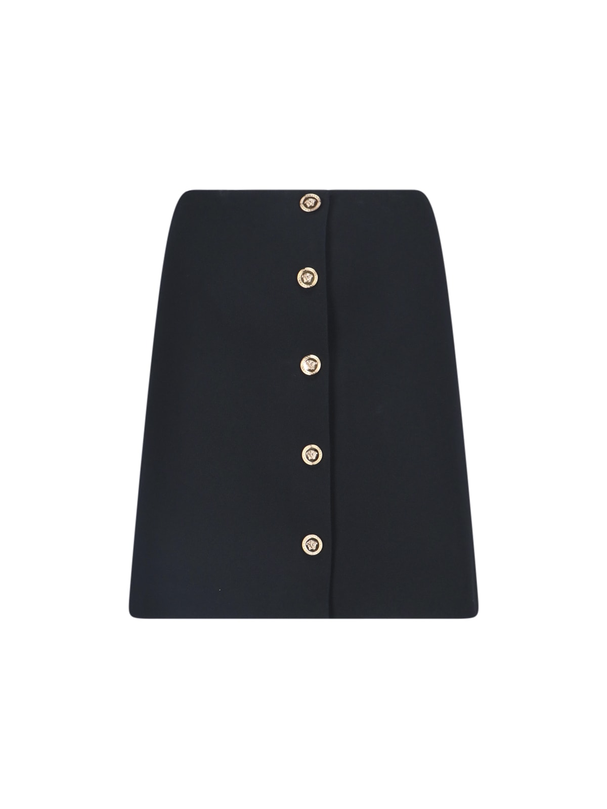 Versace Mini Button Skirt In Black