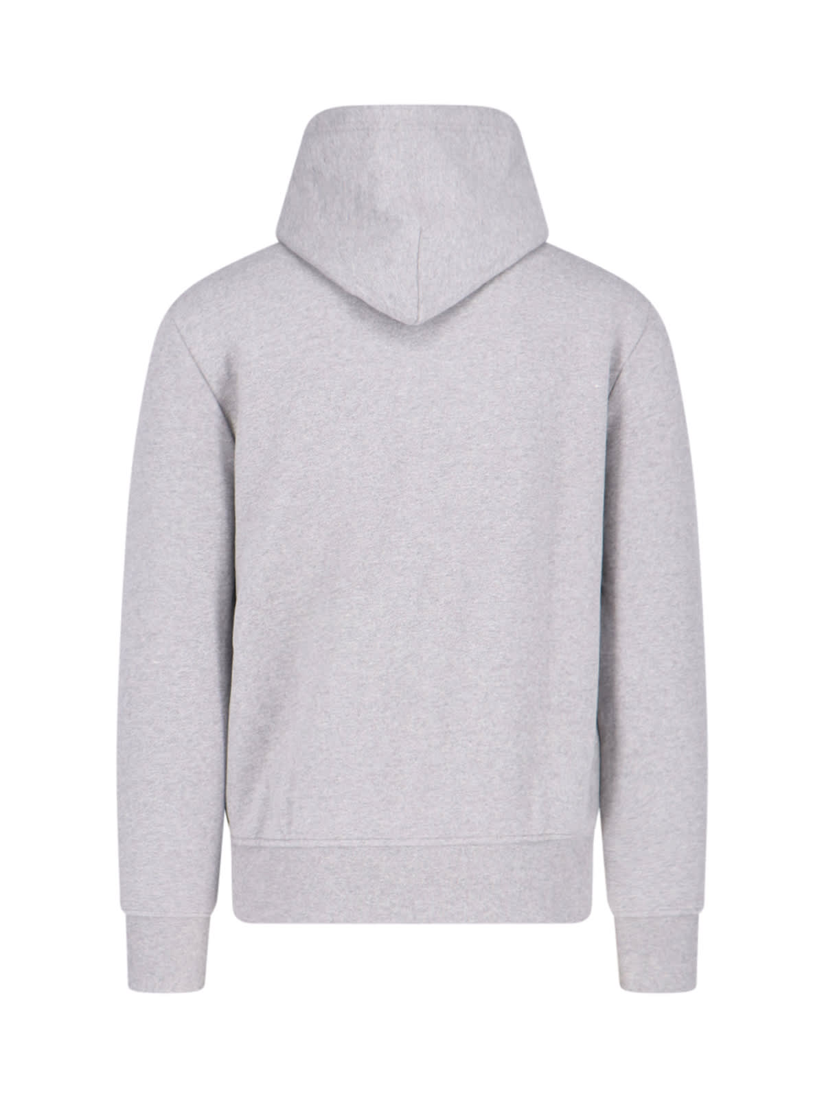 Shop Polo Ralph Lauren Logo Hoodie In Gray