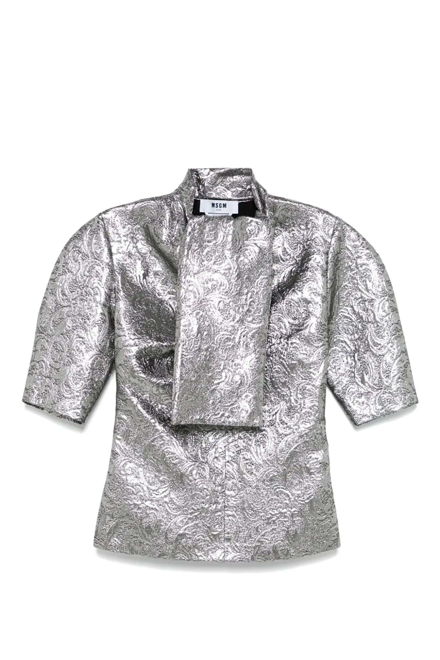 Shop Msgm Top In Silver