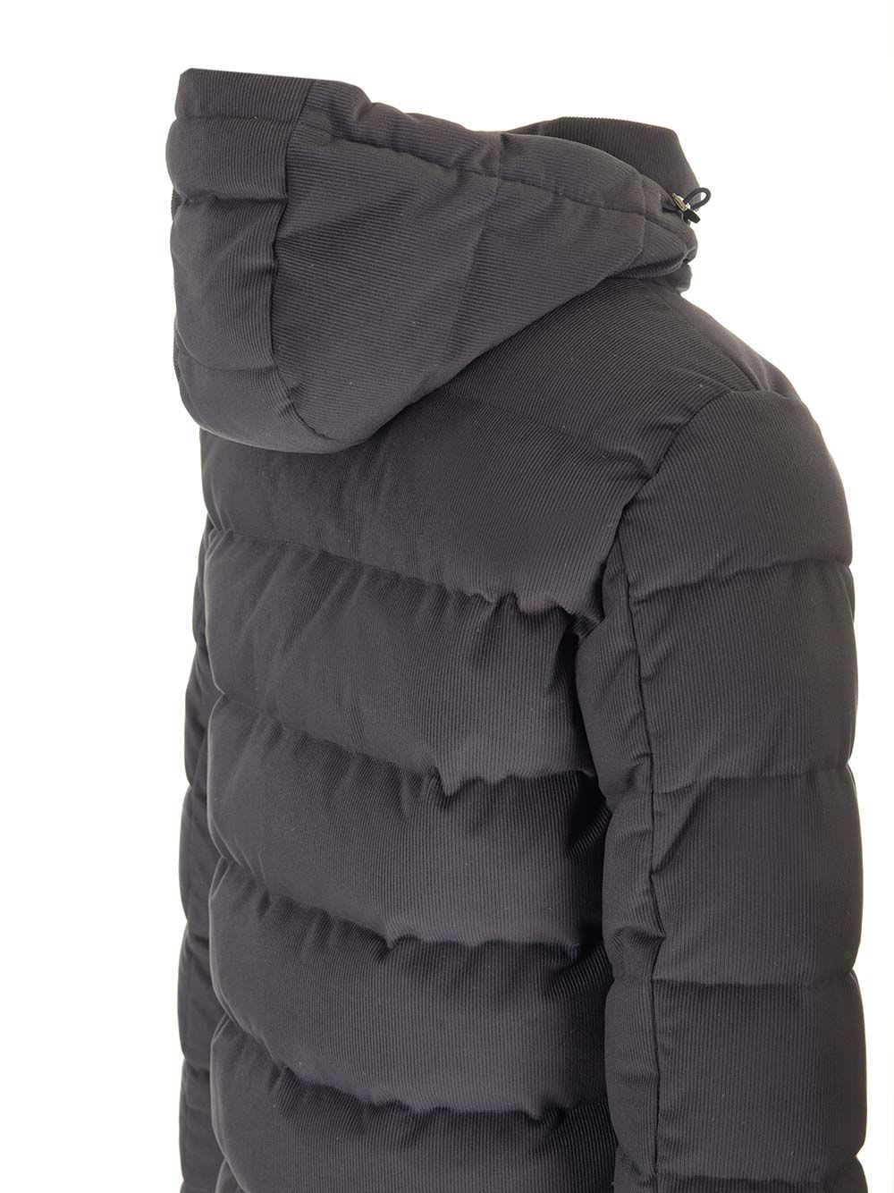 Shop Herno Blue Velvet Down Jacket