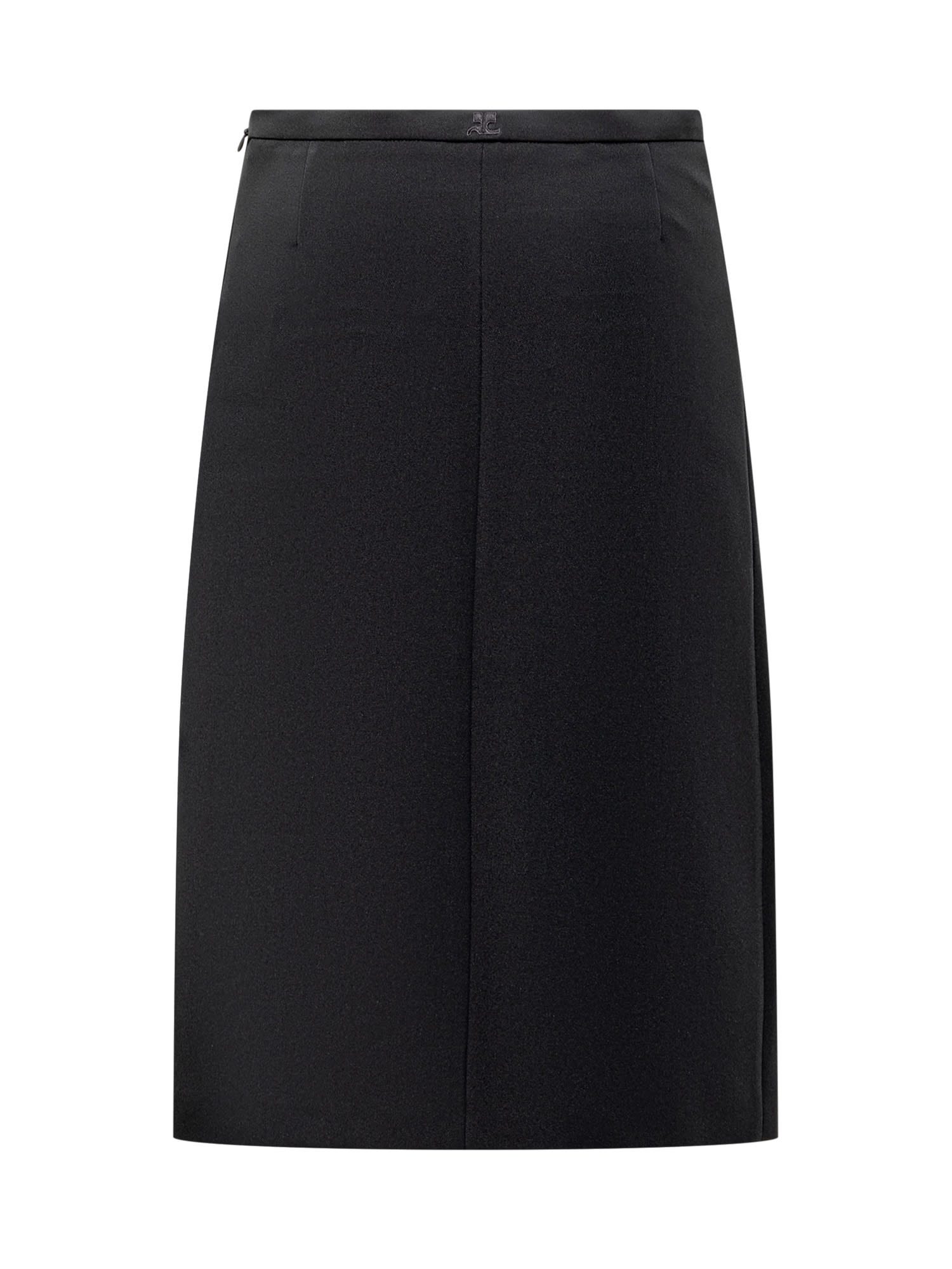 Shop Courrèges Zipped Skirt In Black