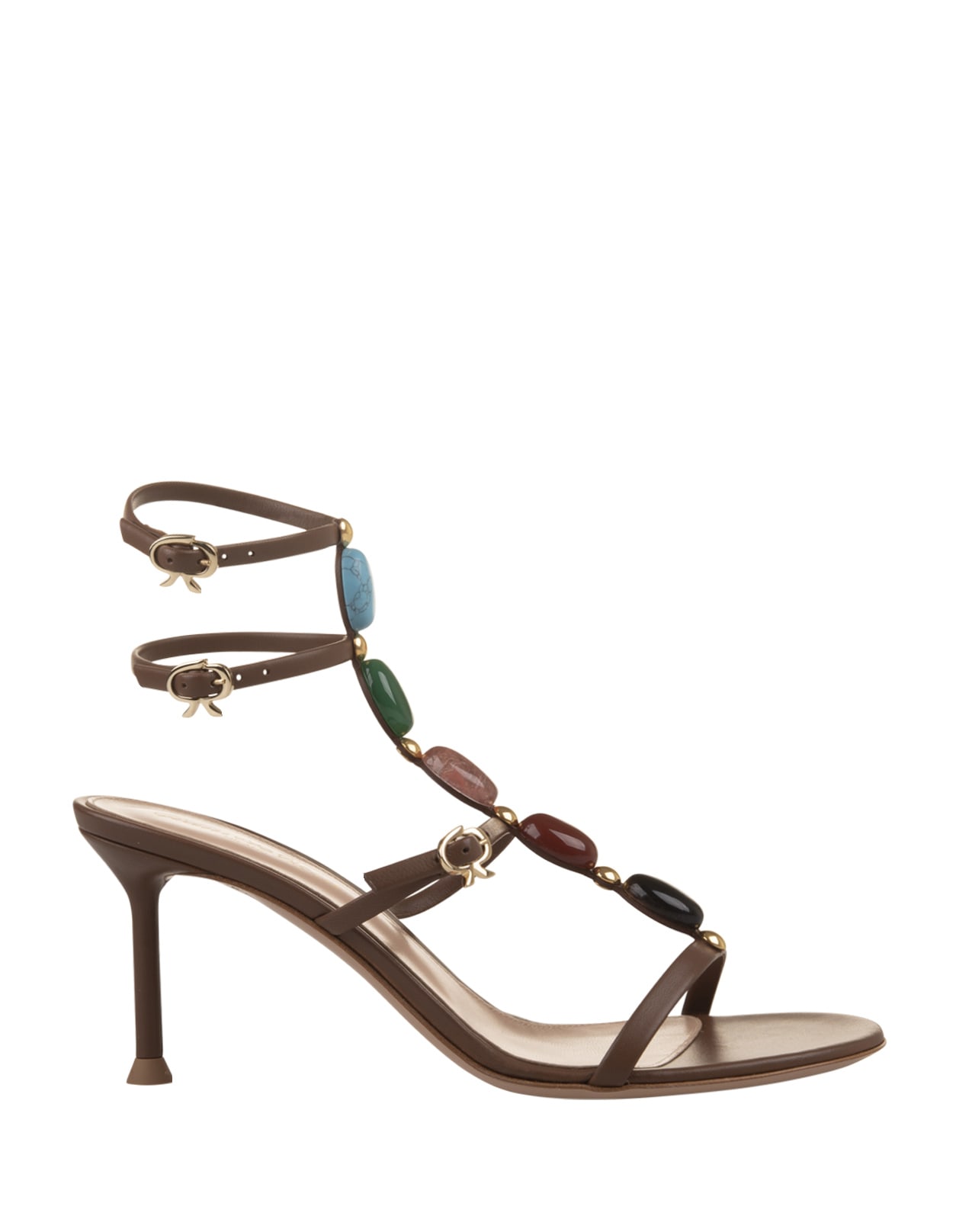 Shop Gianvito Rossi Shanti 70 Sandal In Brown Sandals