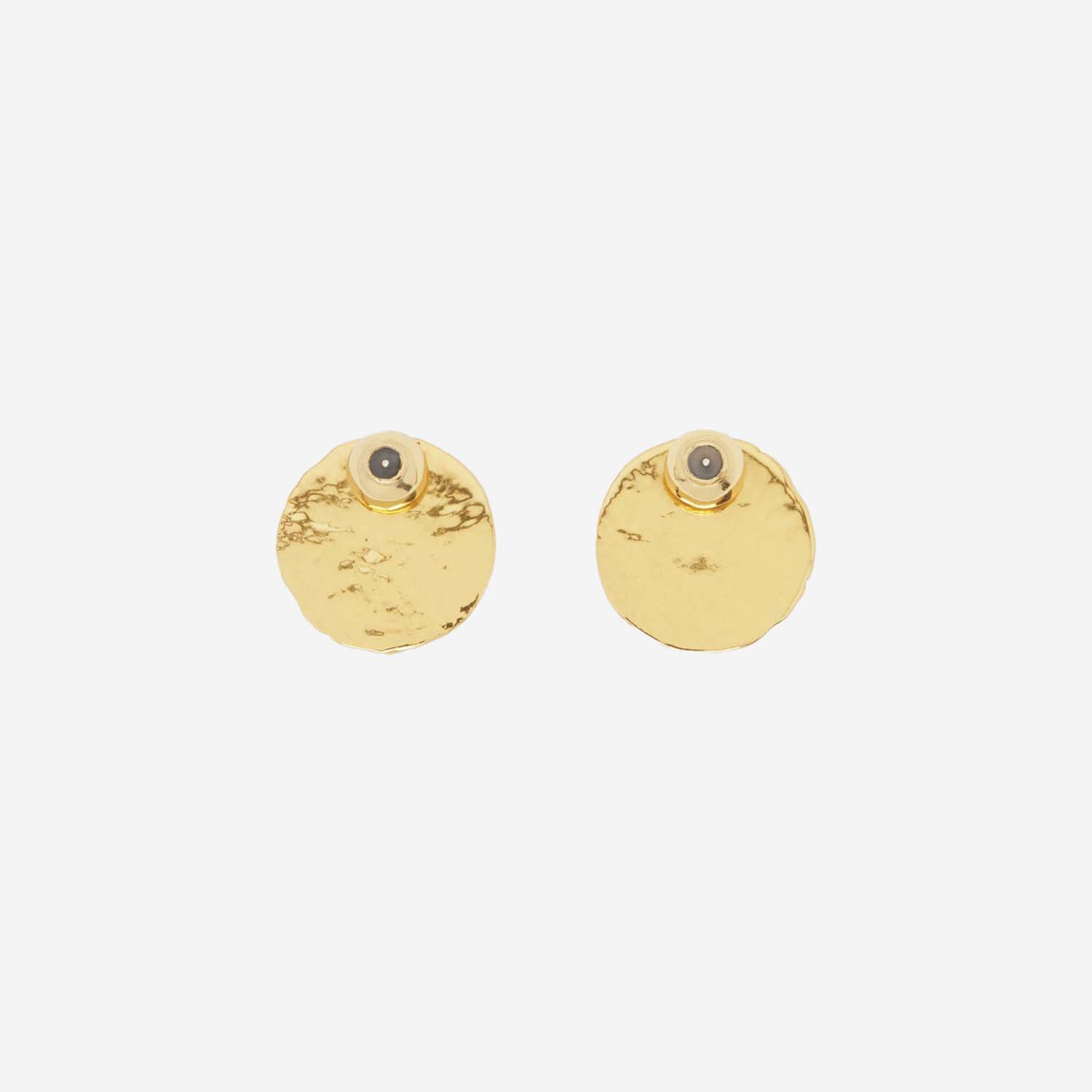 Shop Patou Brass Earrings With Engraved Logo In Golden