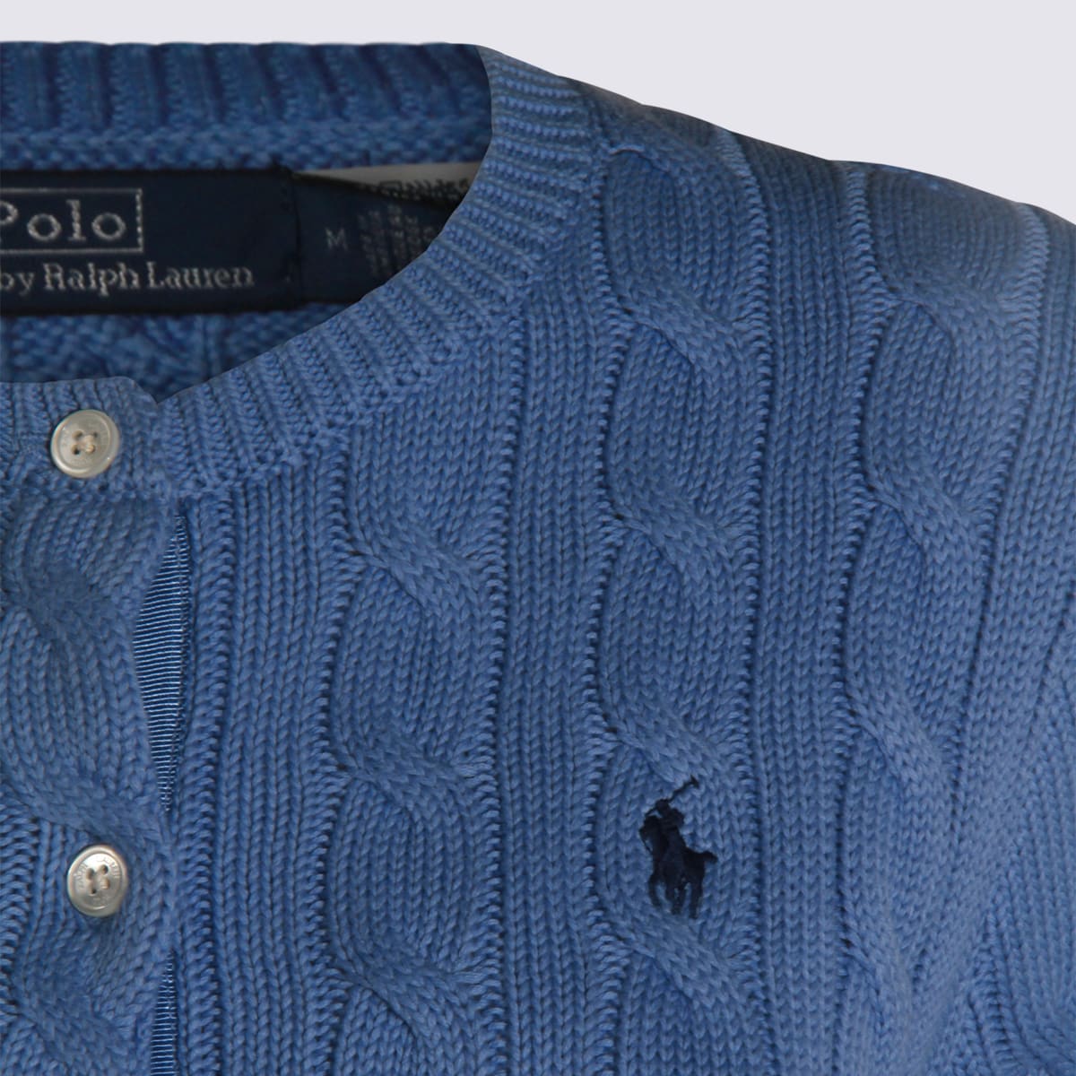 Polo Ralph Lauren Light Blue Cotton Knitwear In Blue