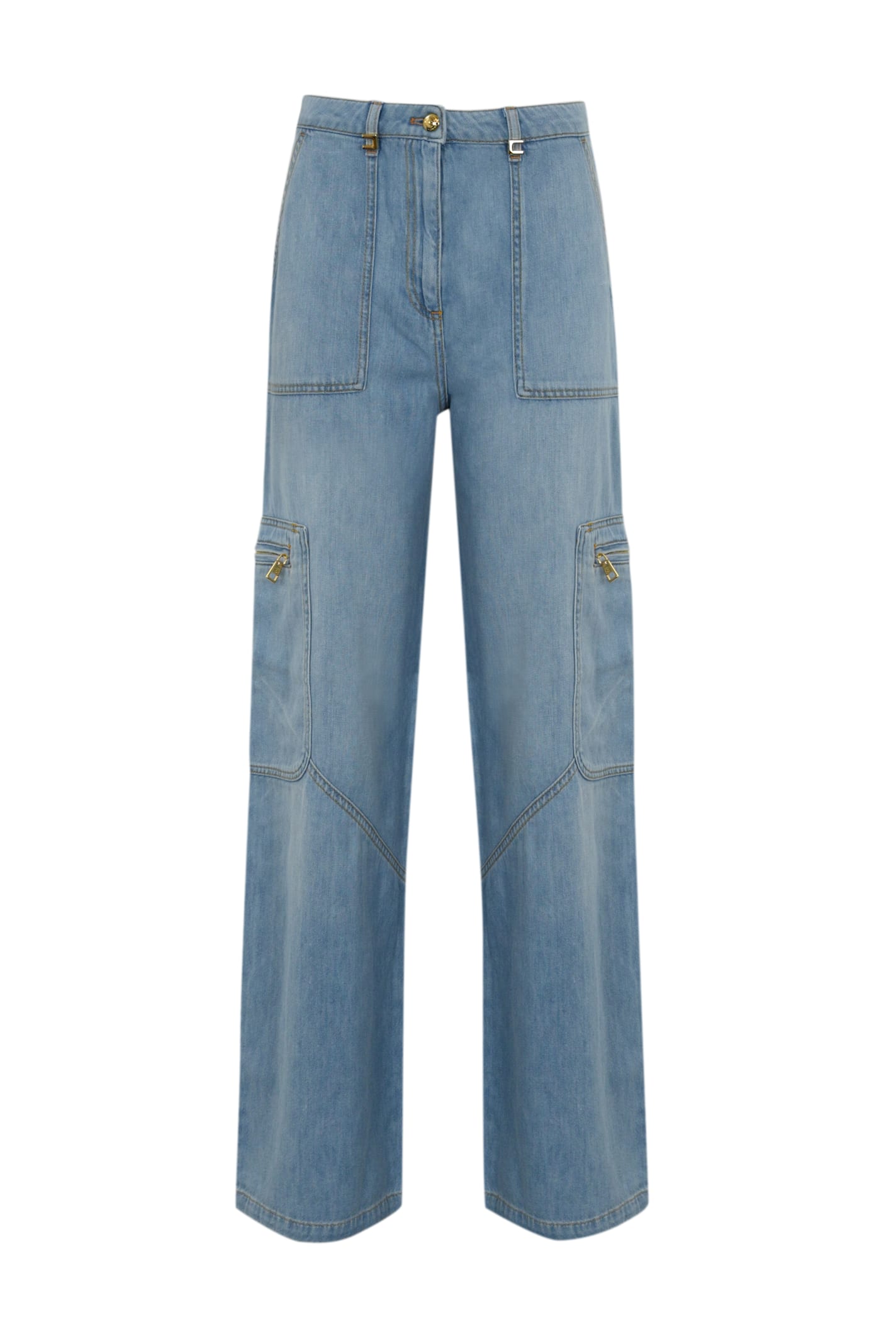 Elisabetta Franchi Cargo Jeans With Jewel Detail