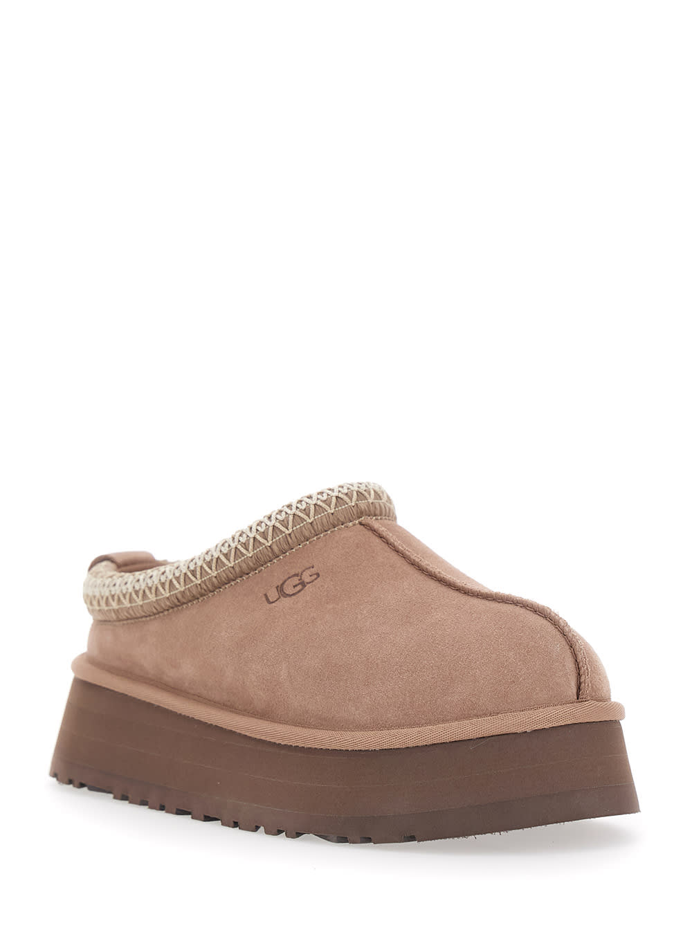 Ugg Tazz Braided-trim Slippers In Brown