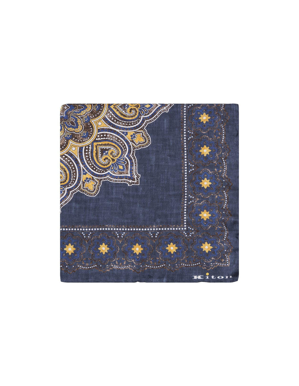 Blue Pocket Handkerchief With Mandala Pattern