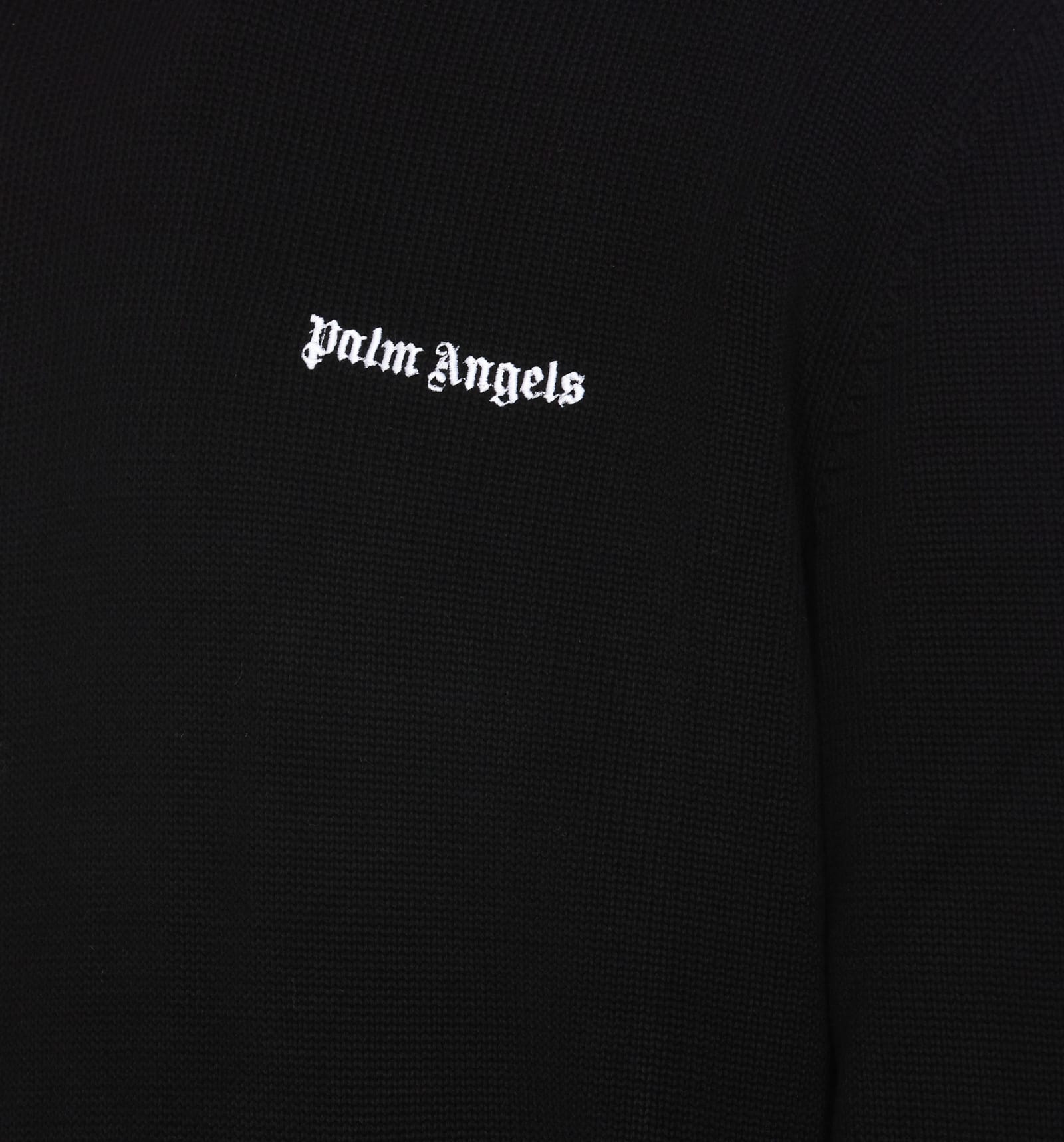 Shop Palm Angels Classic Logo Hoodie In Black
