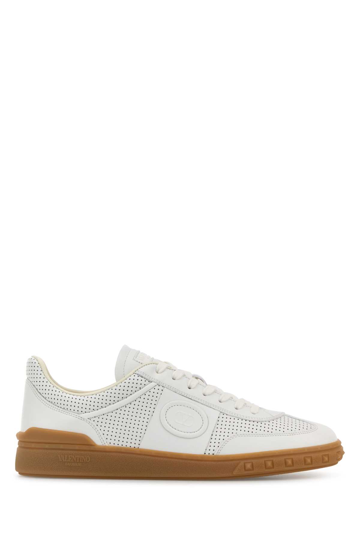 Valentino Garavani Upvillage Low-top Perforated Nappa Leather Sneaker In White