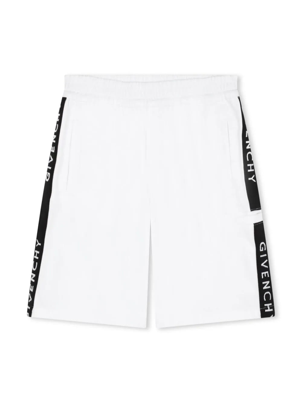 Shop Givenchy White Shorts With Logo Band