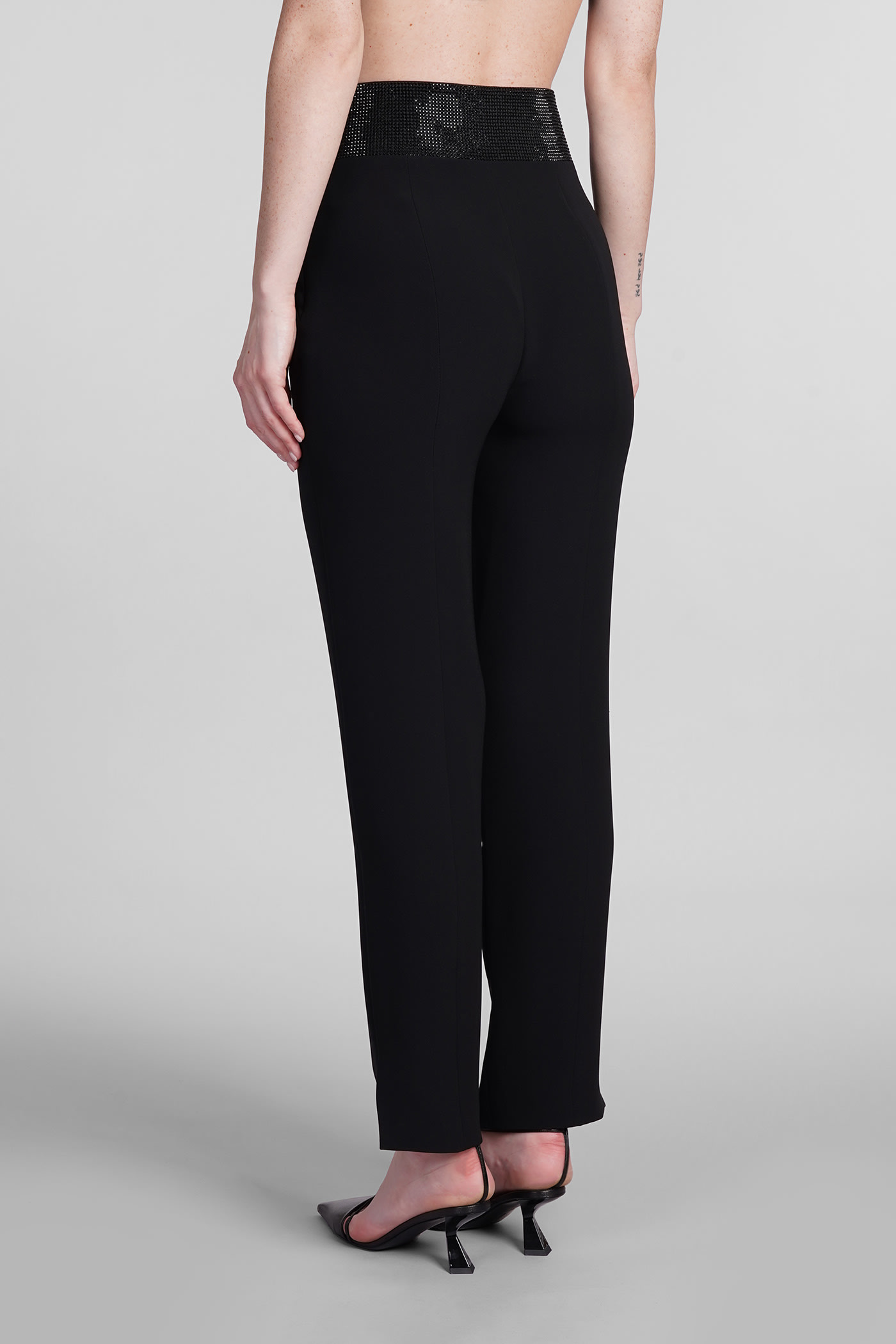 Shop Giorgio Armani Pants In Black Silk