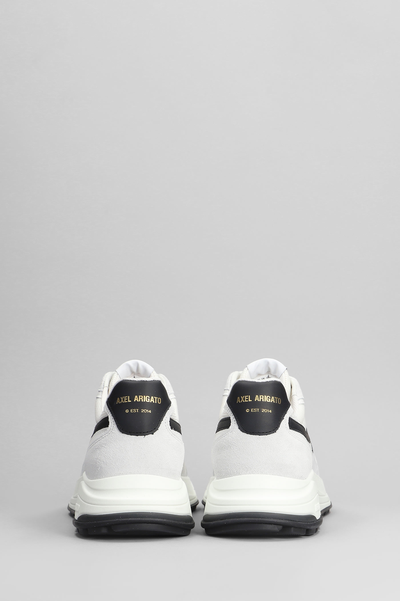 Shop Axel Arigato Rush-a Sneakers In White Suede And Fabric