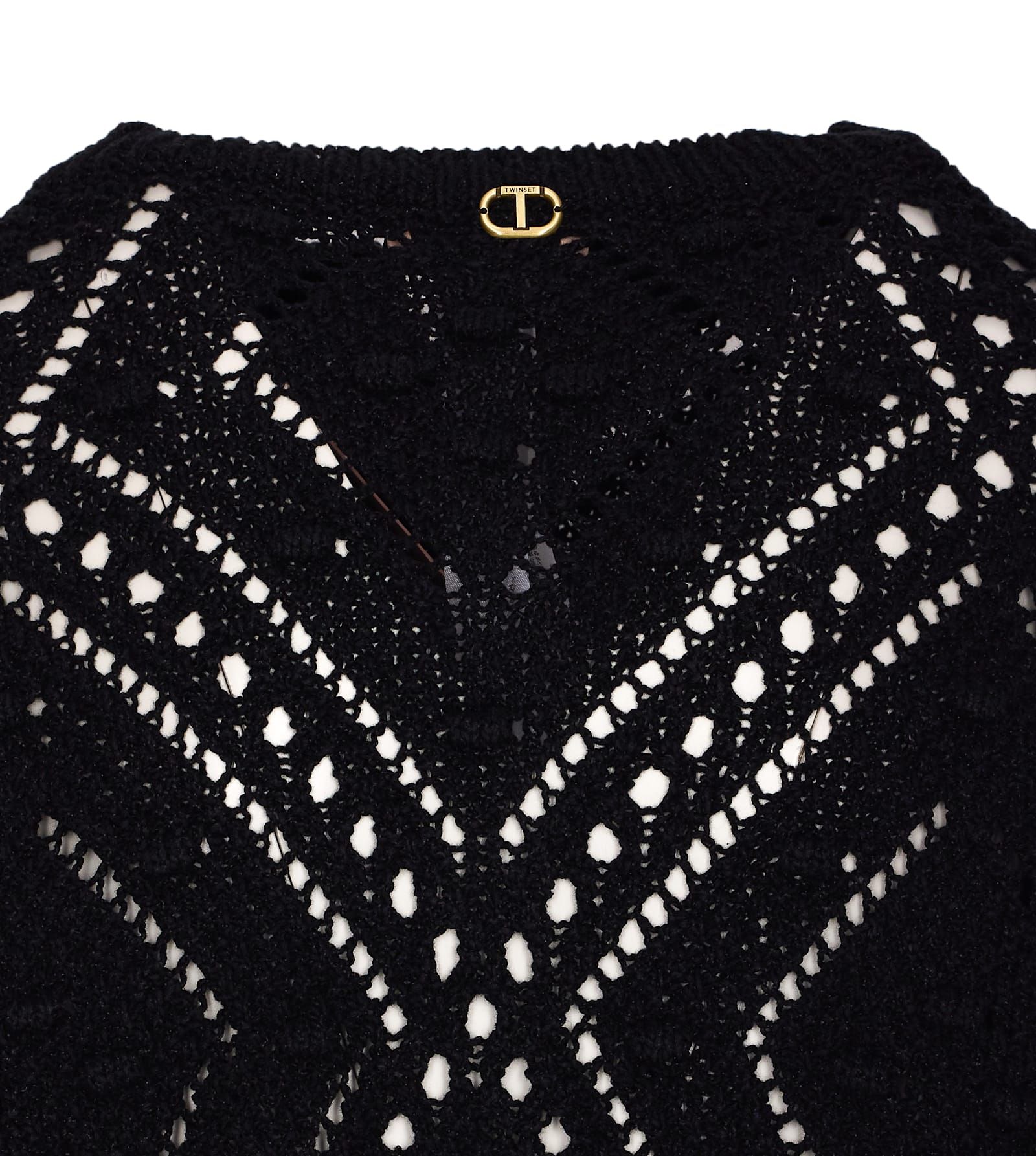 Shop Twinset Knitted Cardigan In Black