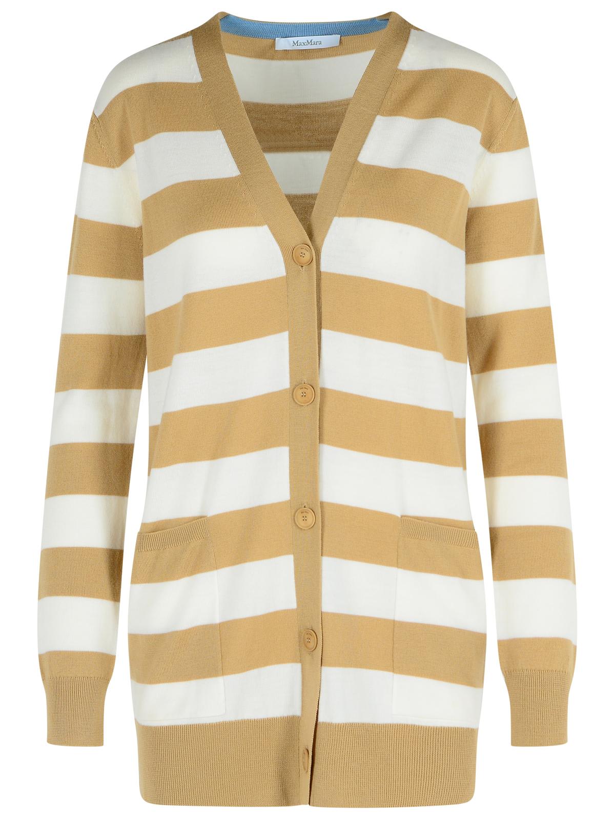Fiemme Virgin Wool Sand Cardigan - Max Mara - Modalova