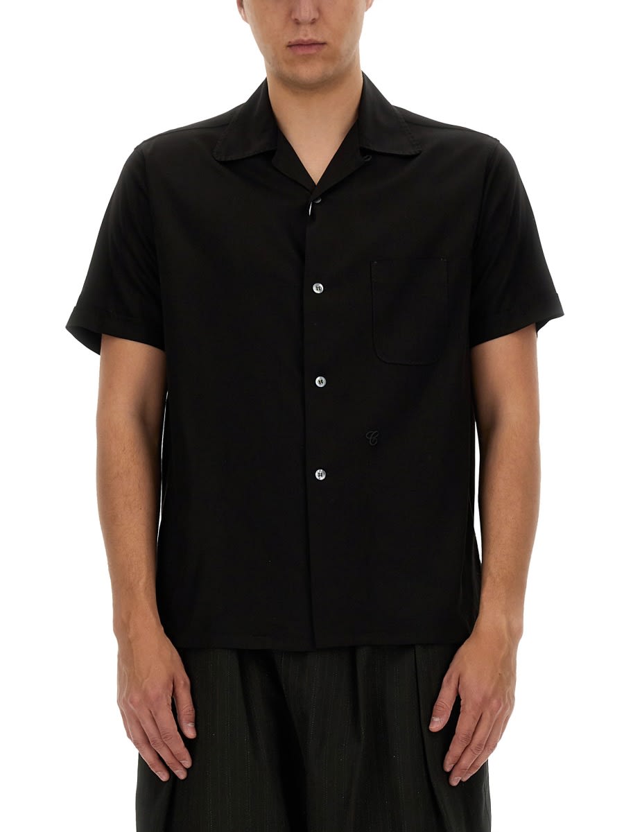 Shop Maison Margiela Bowling Shirt In Black