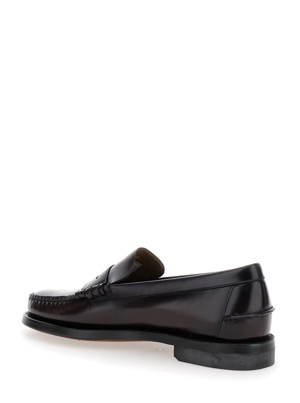 Shop Sebago Bordeaux Pull-on Loafers In Leather Man