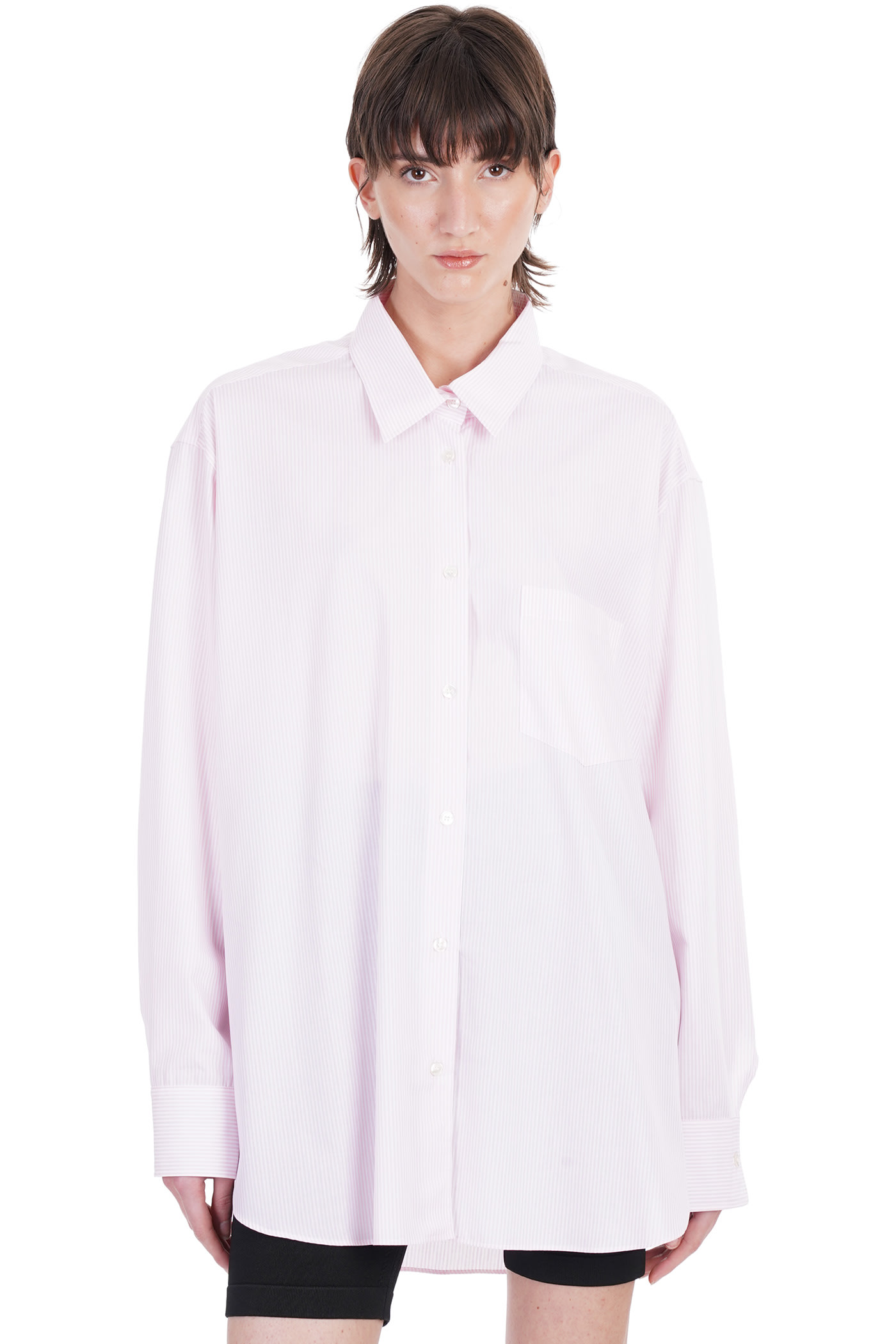 The Andamane Georgiana Shirt In Rose-pink Cotton