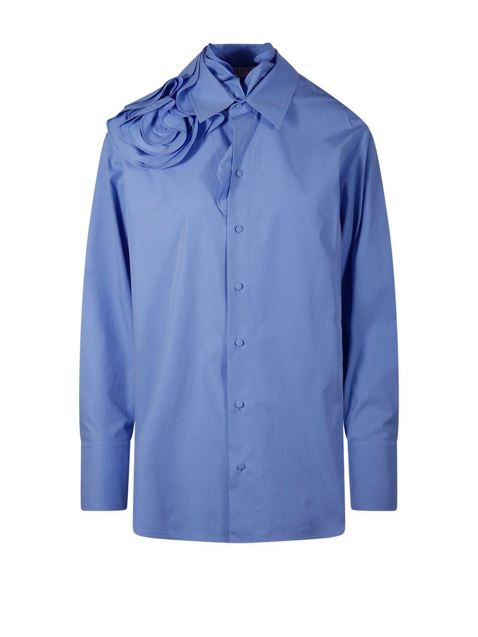 VALENTINO BUTTONED LONG-SLEEVED POPLIN SHIRT