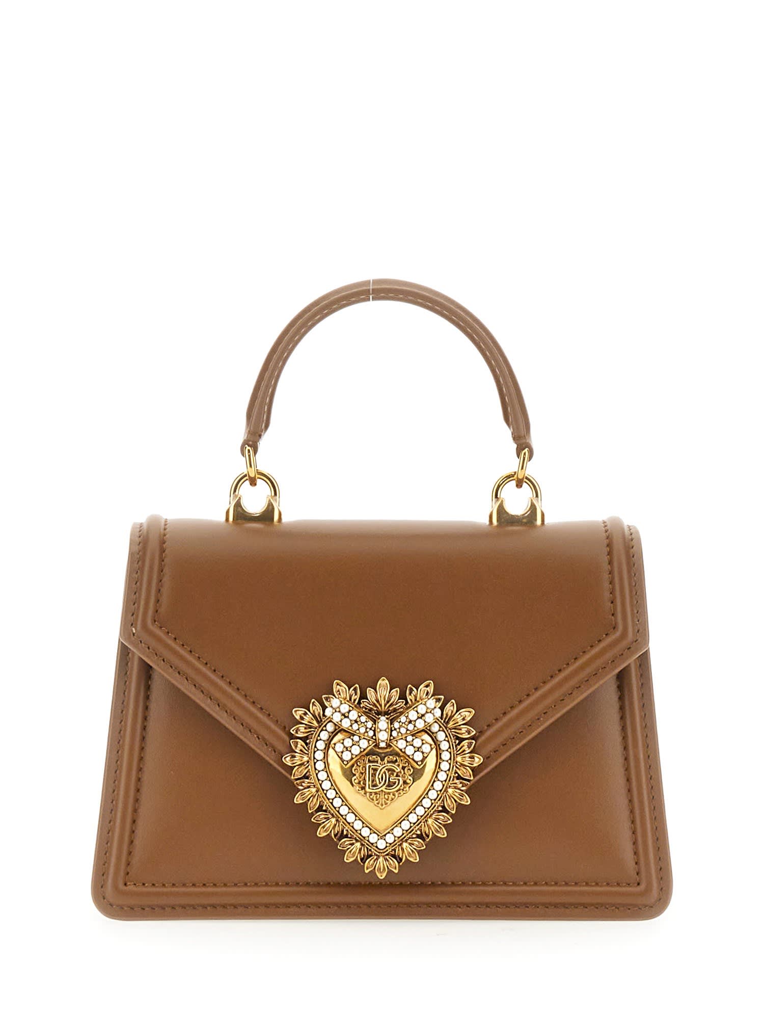 Shop Dolce & Gabbana Devotion Bag Small In Cammello