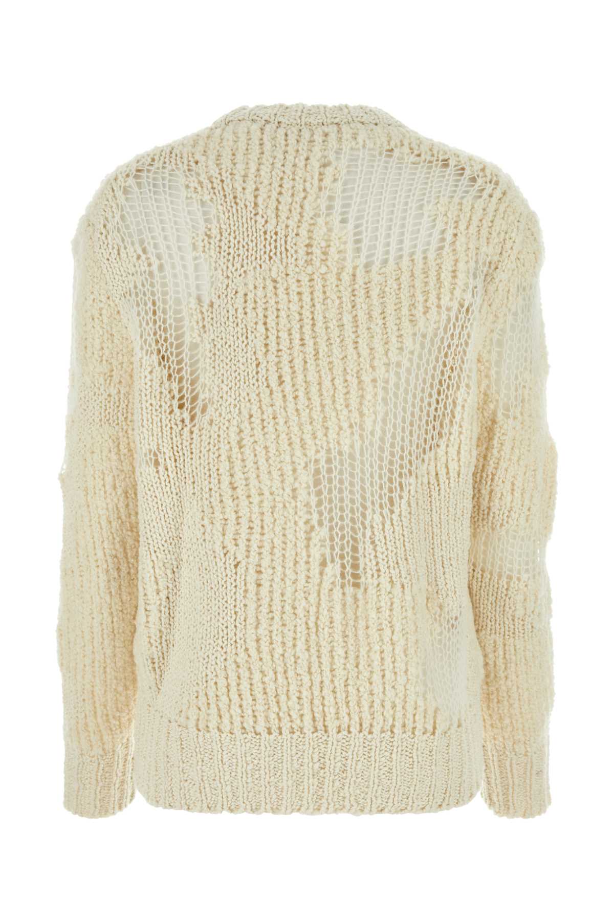 Shop Chloé Ivory Wool Blend Sweater In Iconicmilk