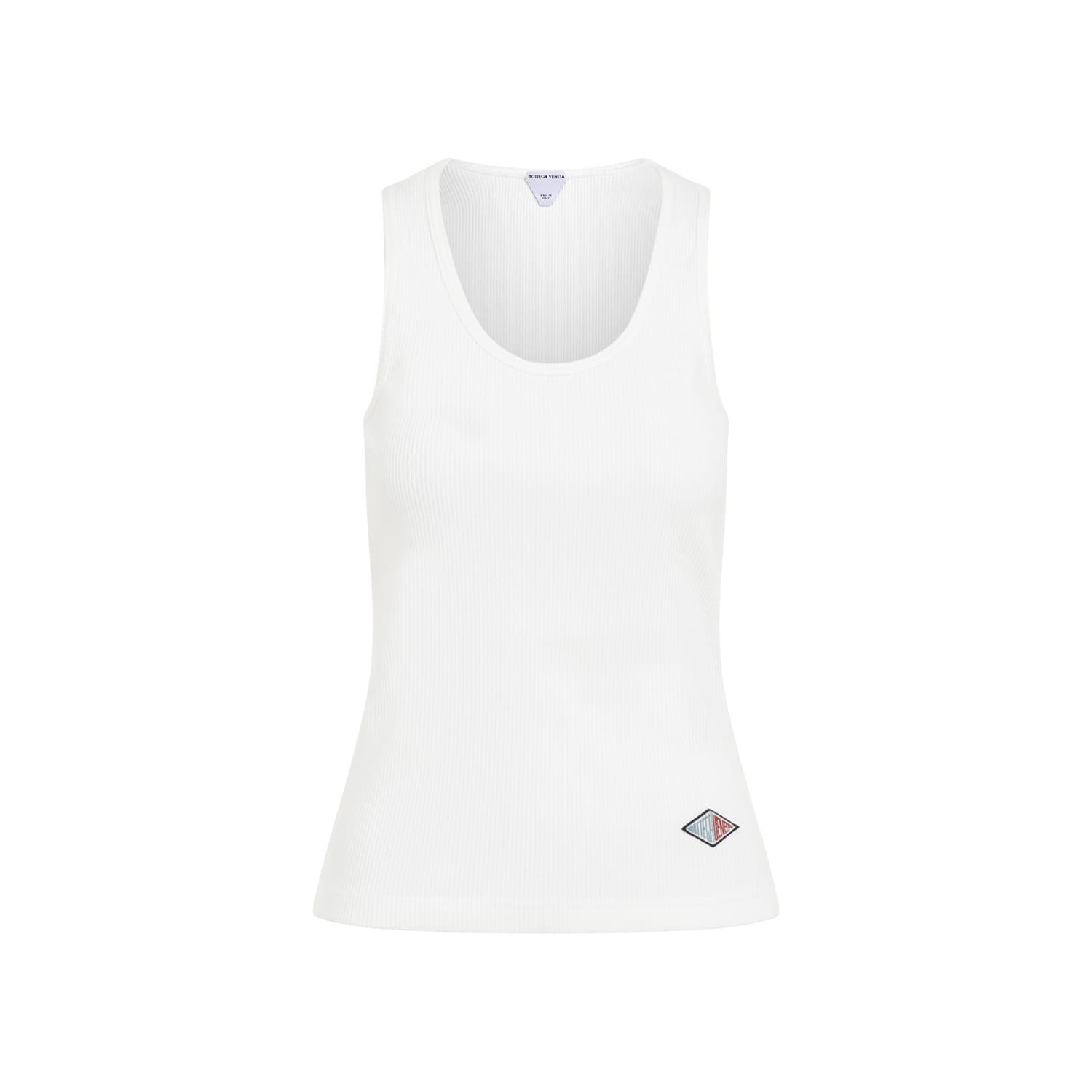 Shop Bottega Veneta Cotton Tank Top In Chalk