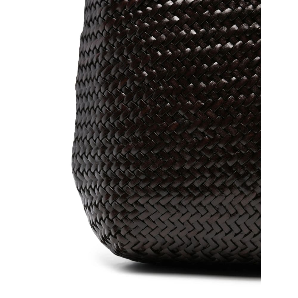 Dragon Diffusion Santa Marta Woven-leather Shoulder Bag In Brown